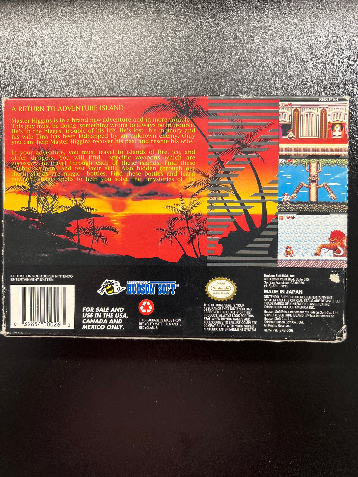 Super Adventure Island 2 SNES in Box