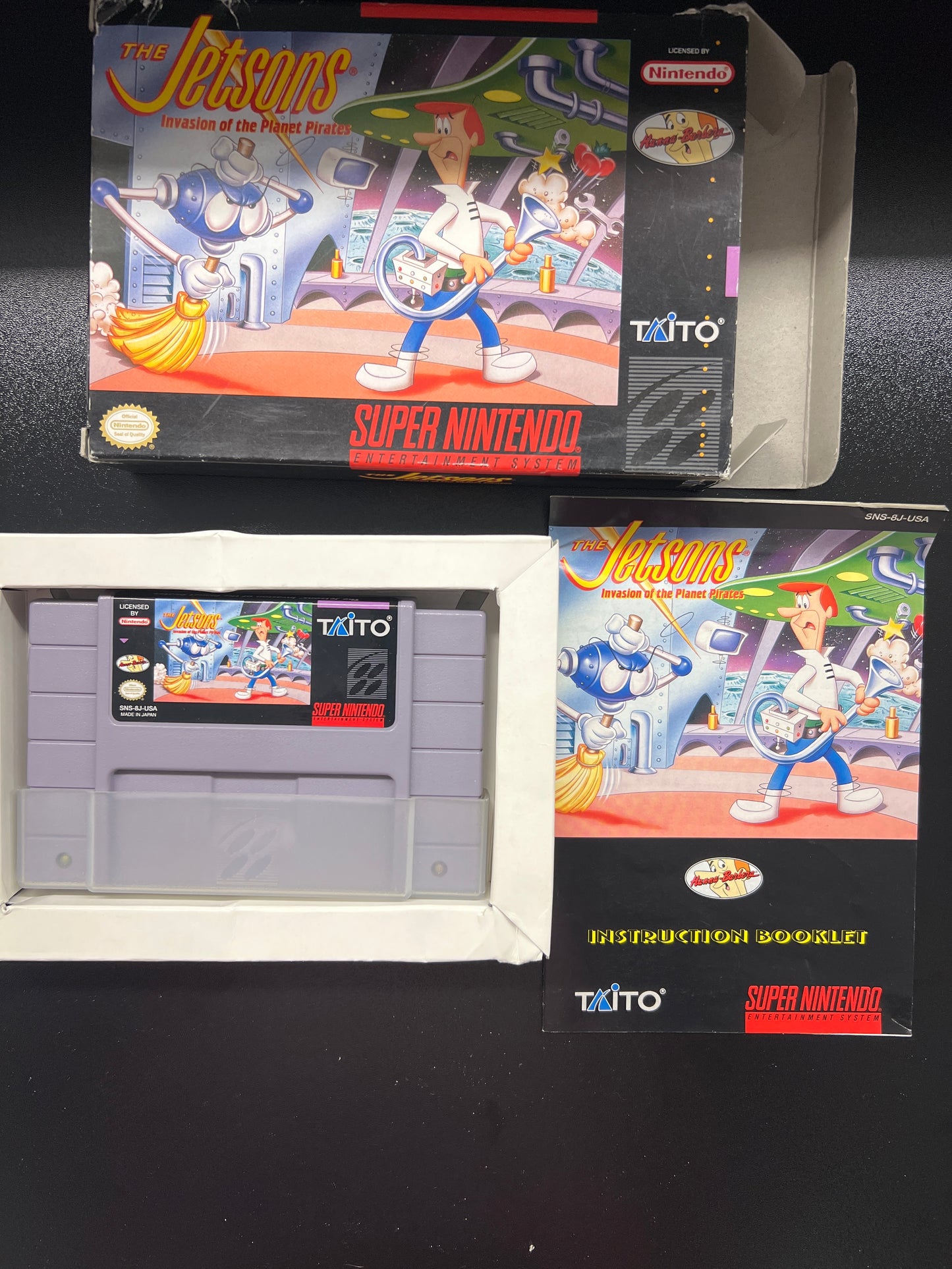 The Jetsons Invasion of the Planet Pirates SNES in Box