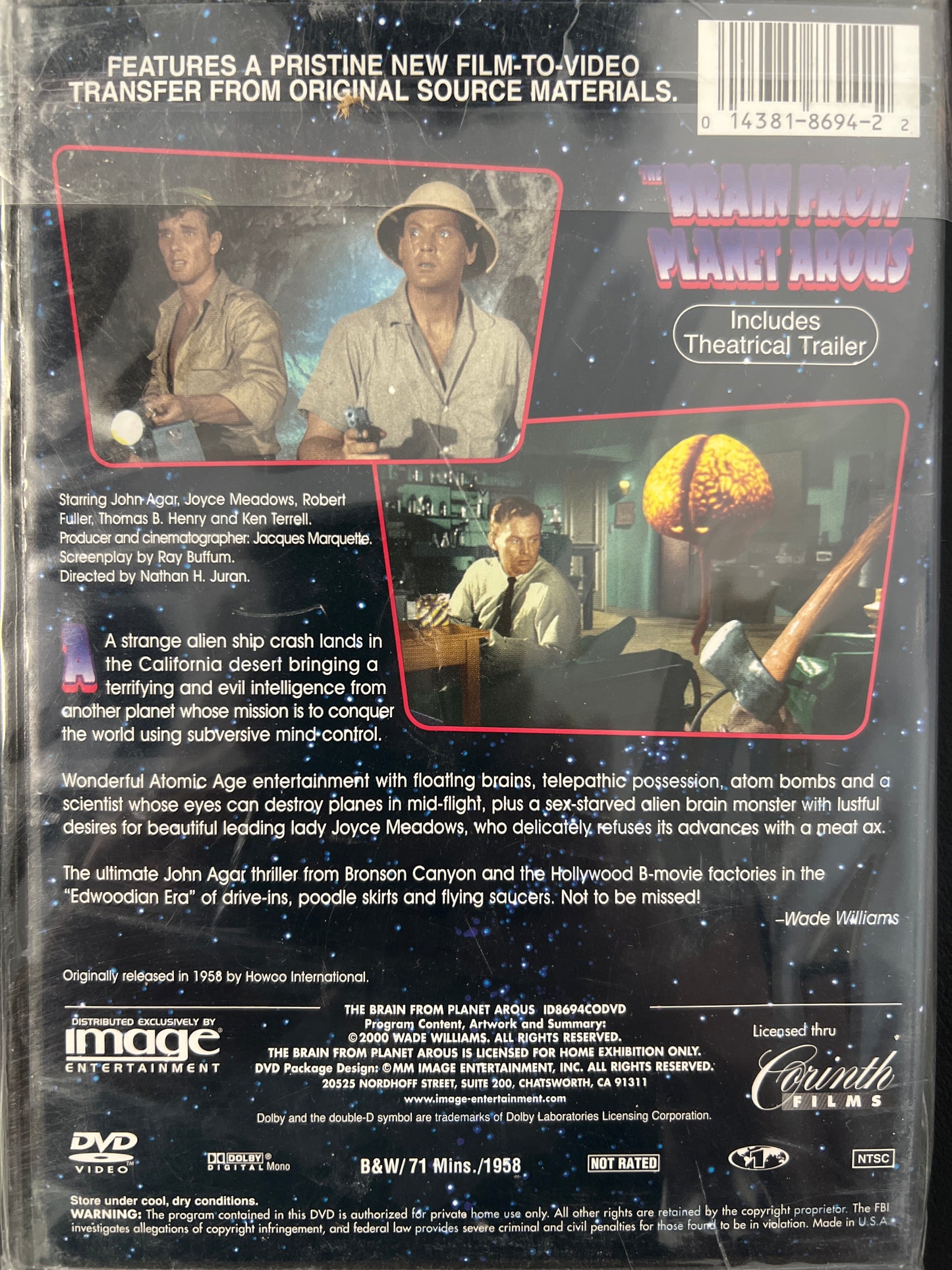 The Brain From Planet Arous DVD