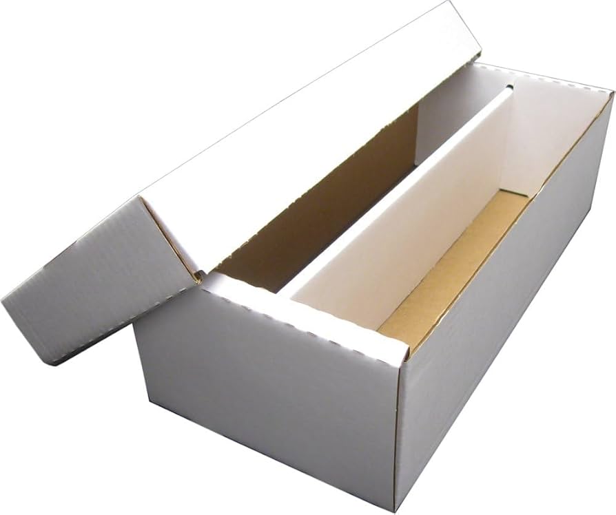 Card Storage Boxes - White Cardboard With Lid