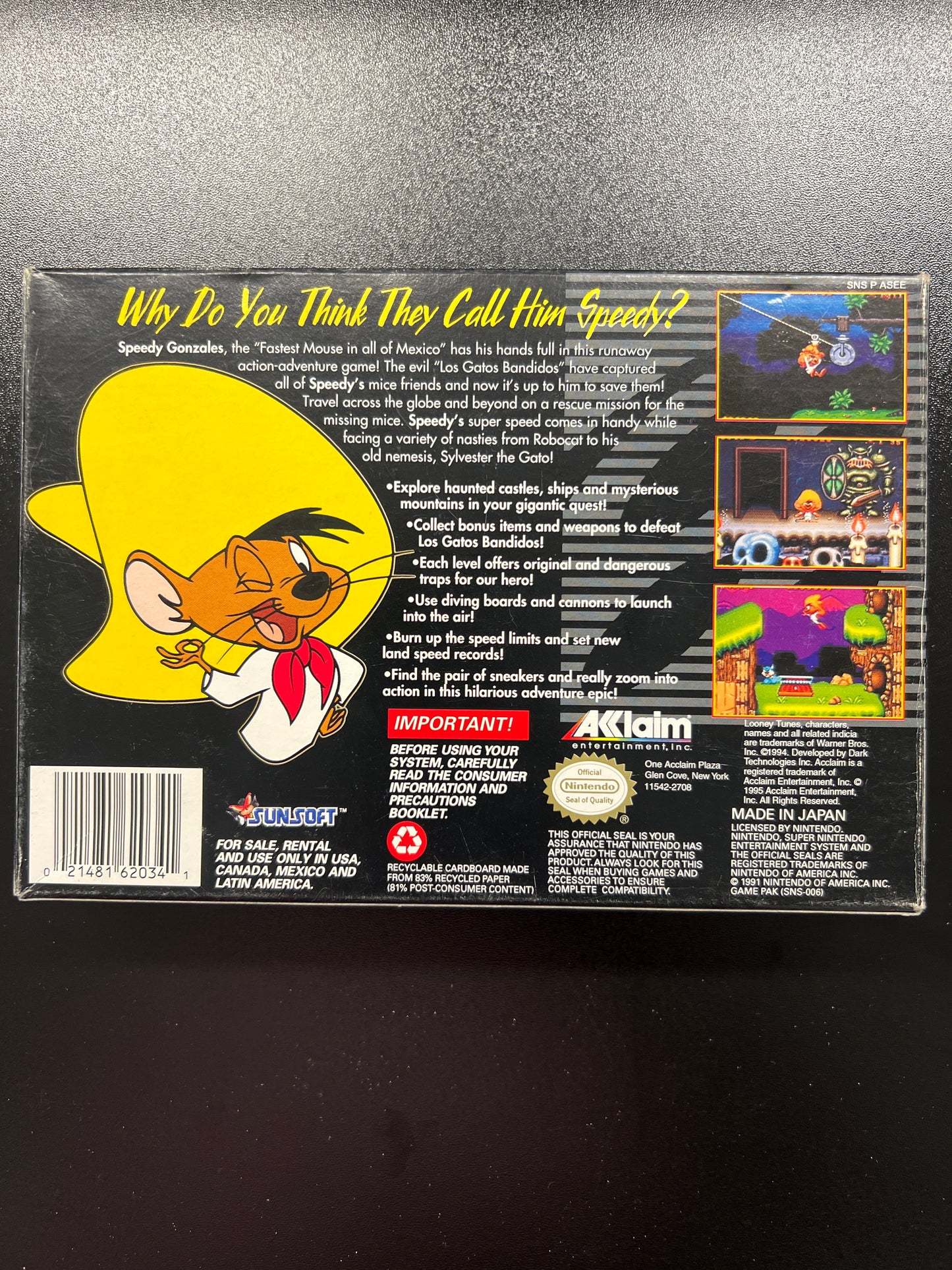 Speedy Gonzales Los Gatos Bandidos SNES in Box