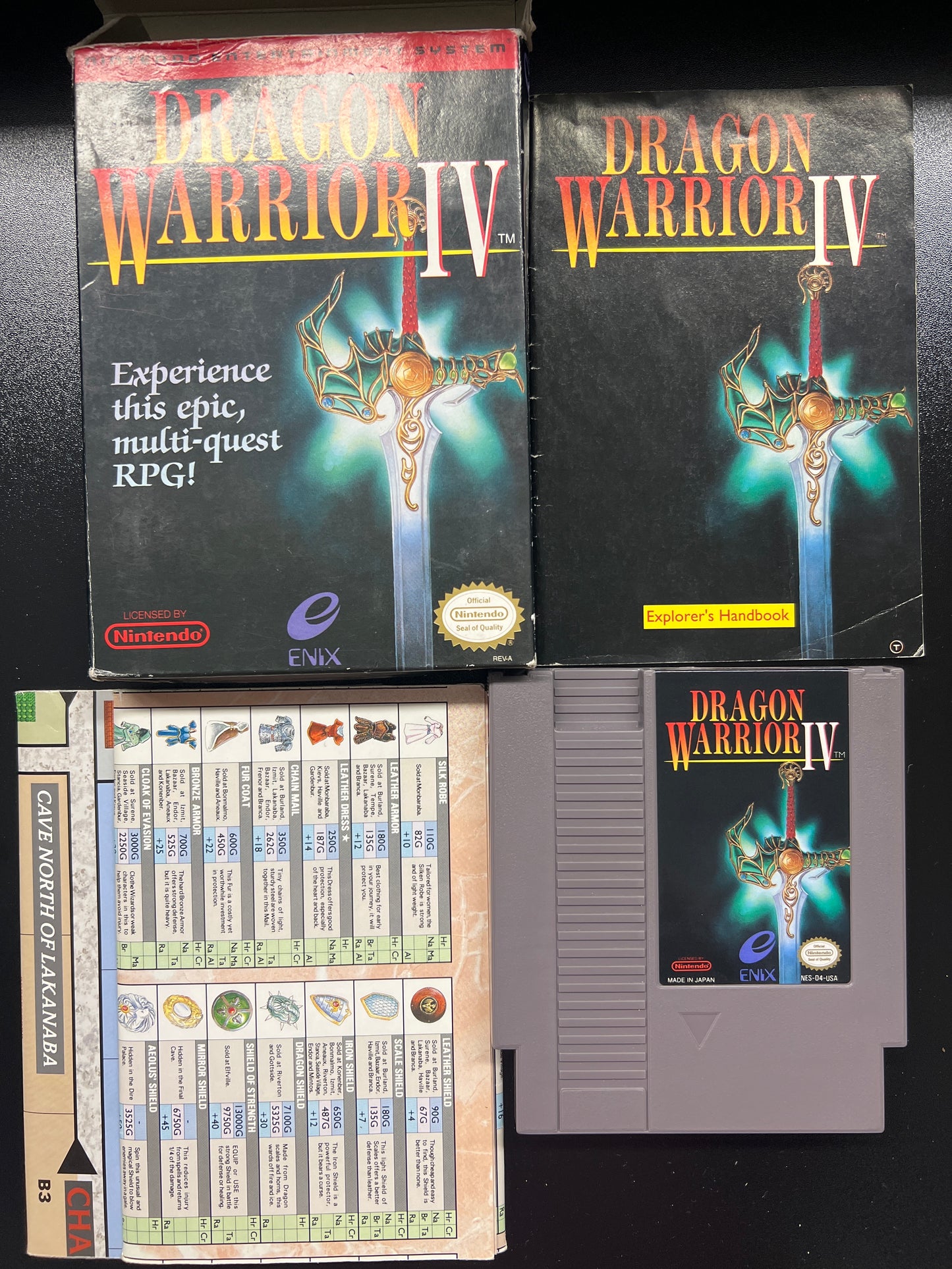 Dragon Warrior IV (4) NES in Box