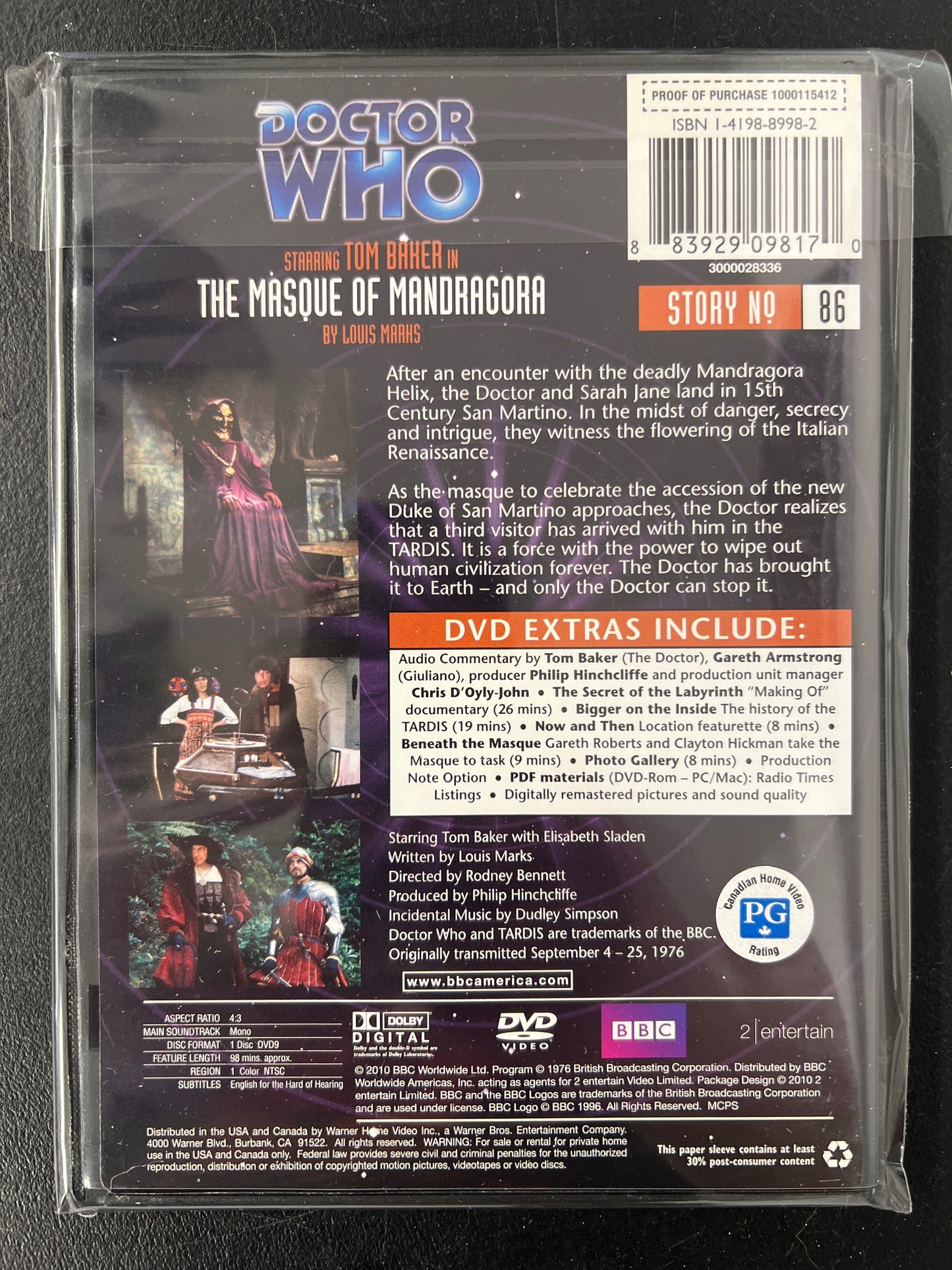 Doctor Who The Masque of Mandaagora DVD