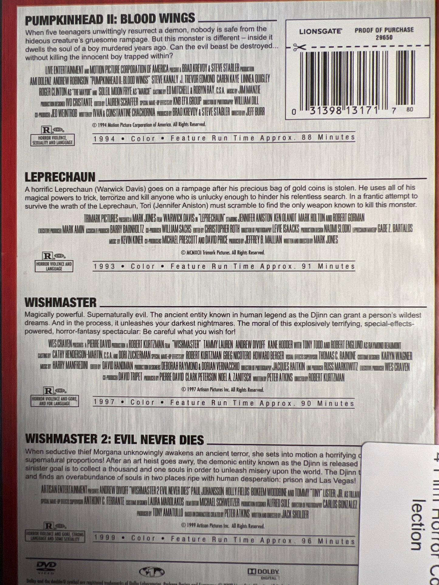 4 Film Horror Collection