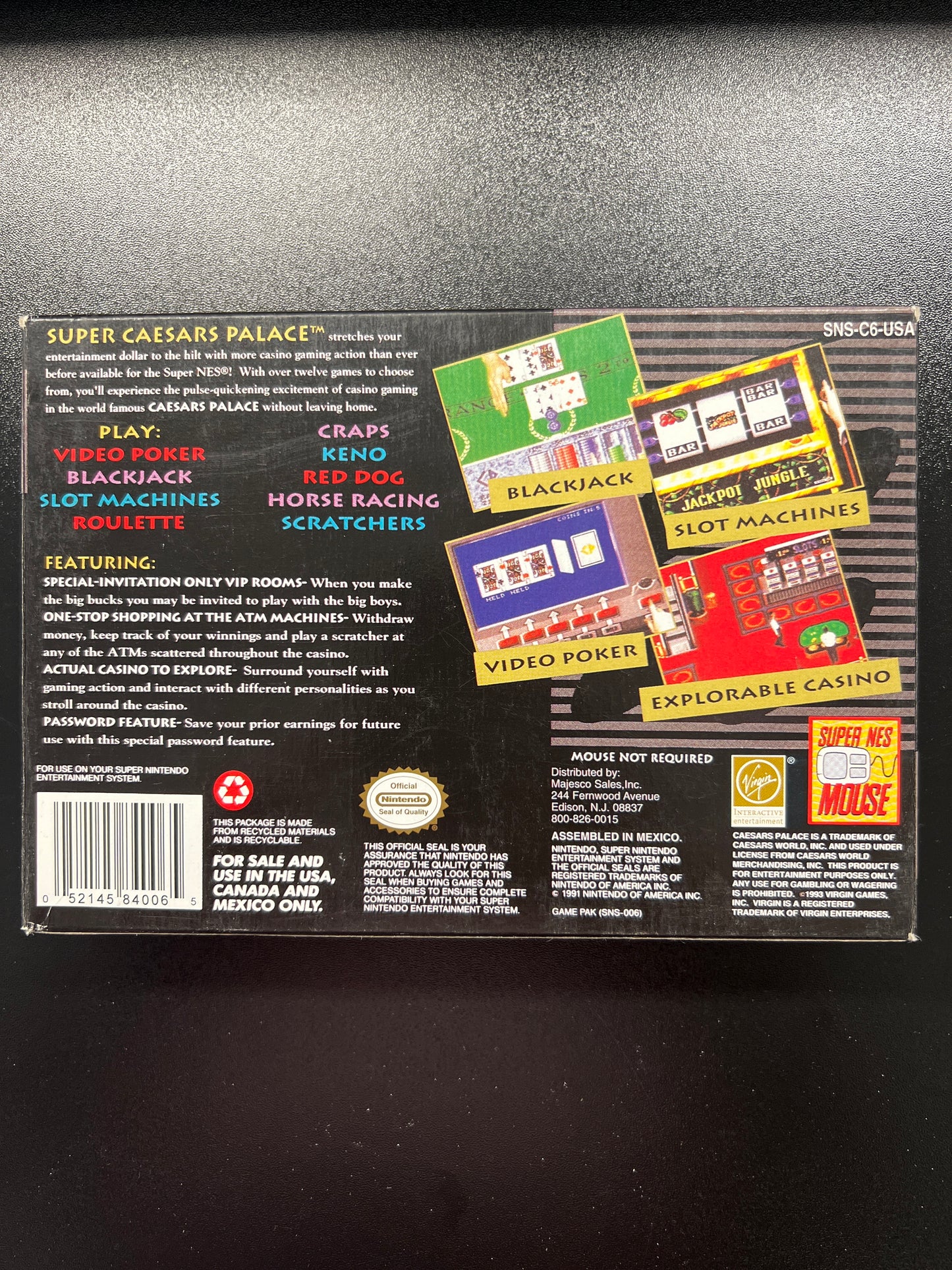 Super Ceasars Palace SNES in Box