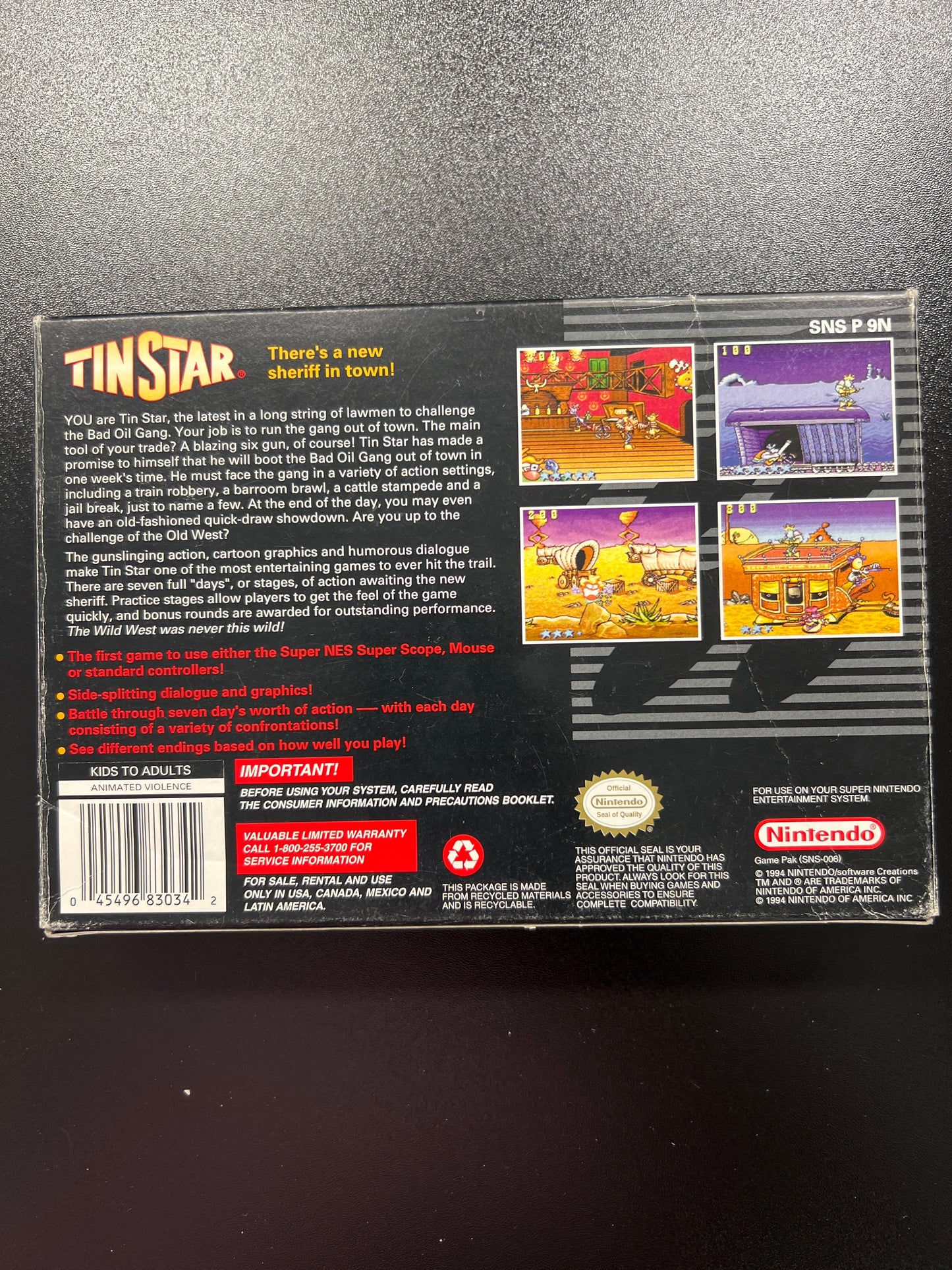 Tin Star SNES in Box