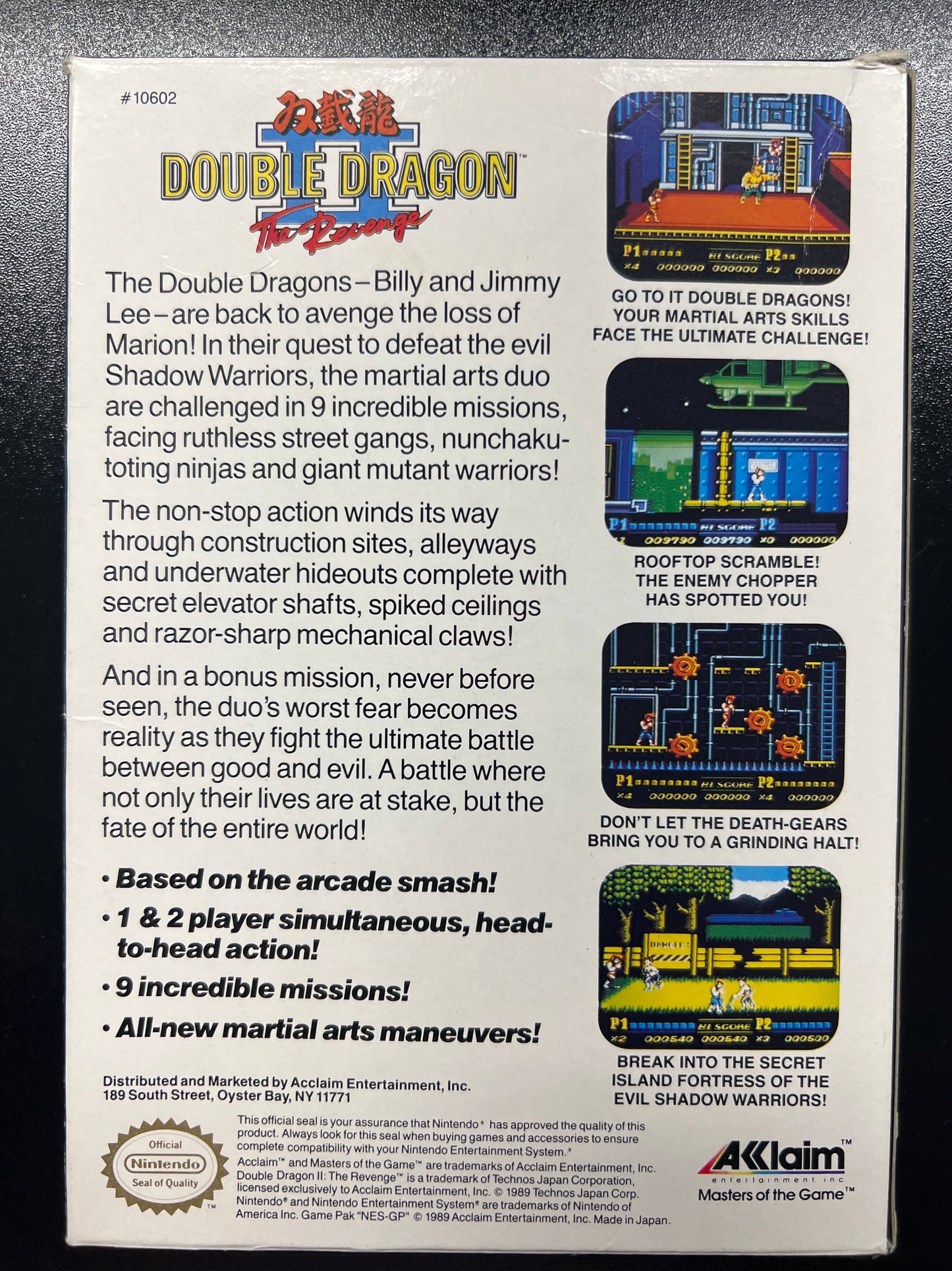 Double Dragon II (2) The Revenge NES in Box