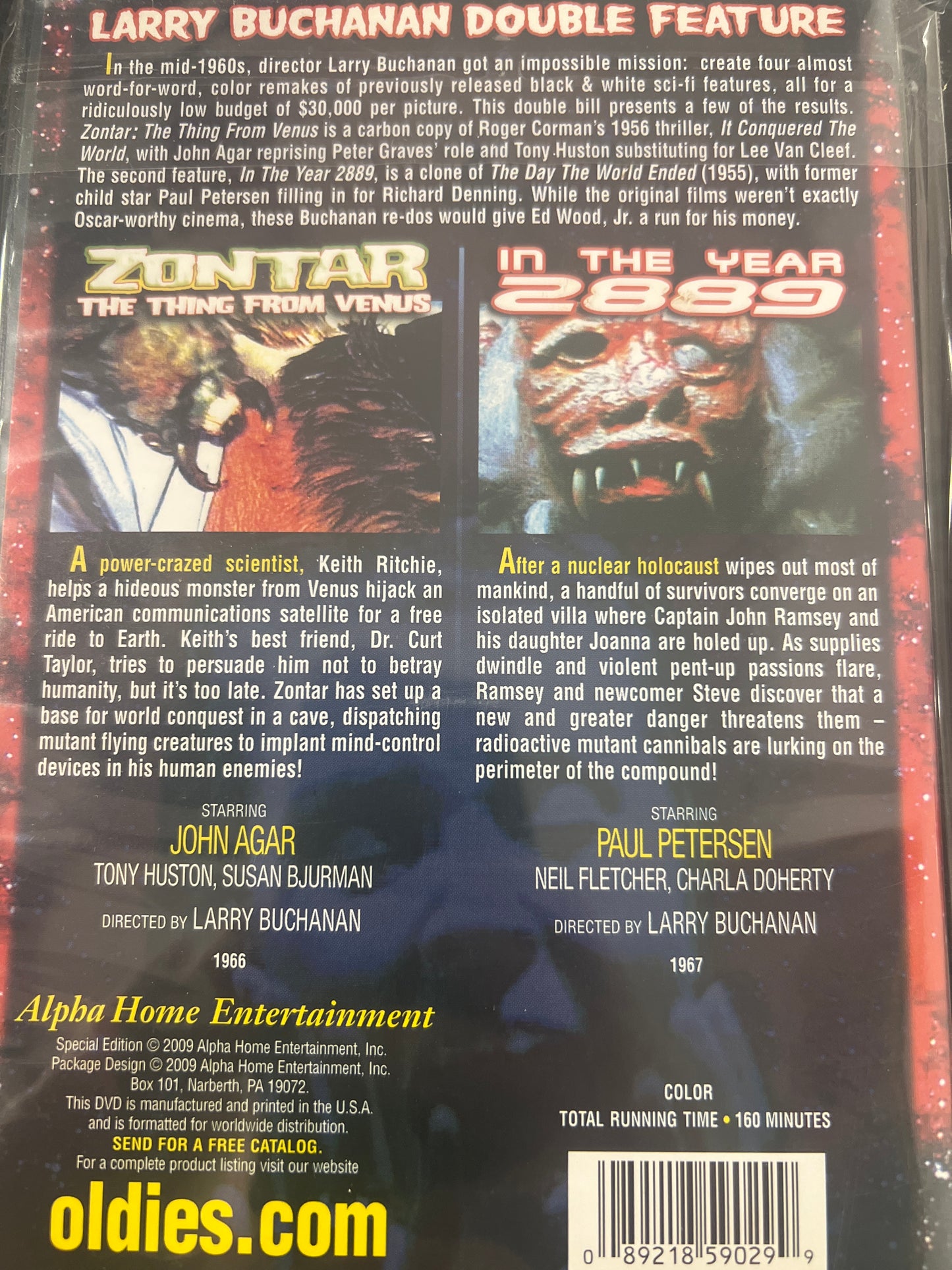 Zontar The Thing From Venus Plus in the Year 2889 DVD