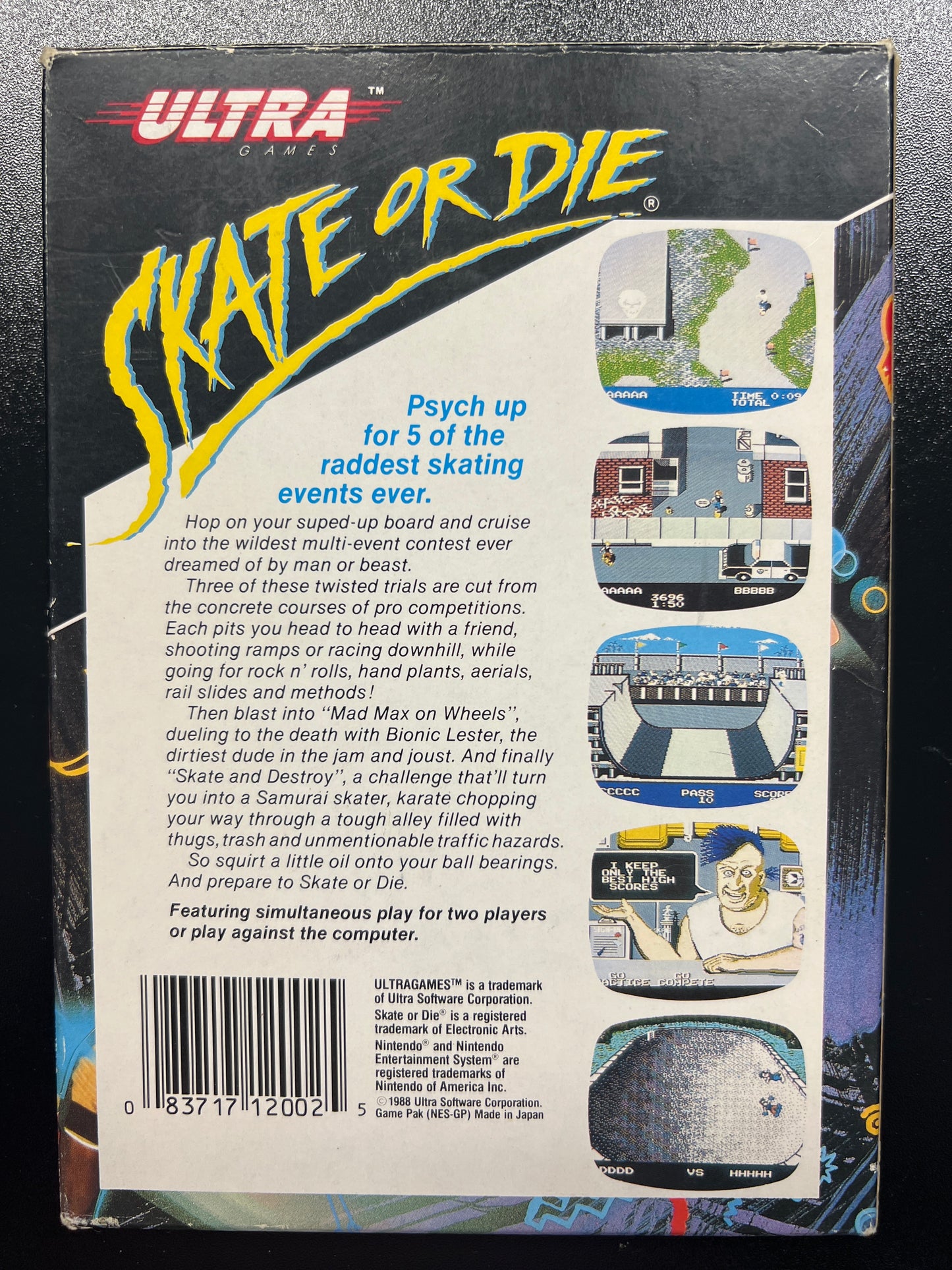 Skate or Die NES in Box