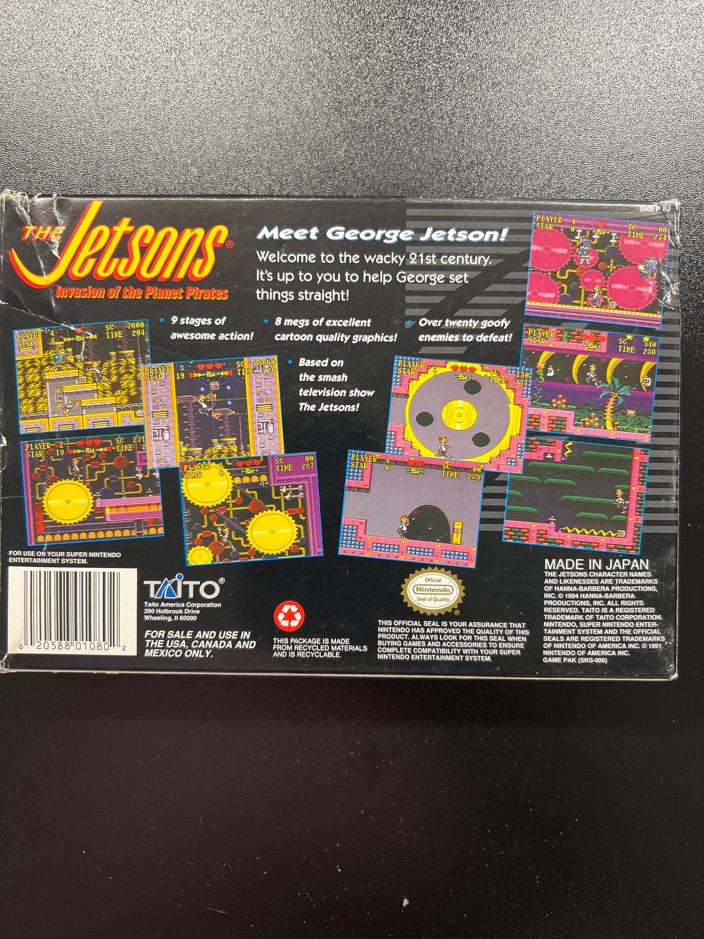 The Jetsons Invasion of the Planet Pirates SNES in Box