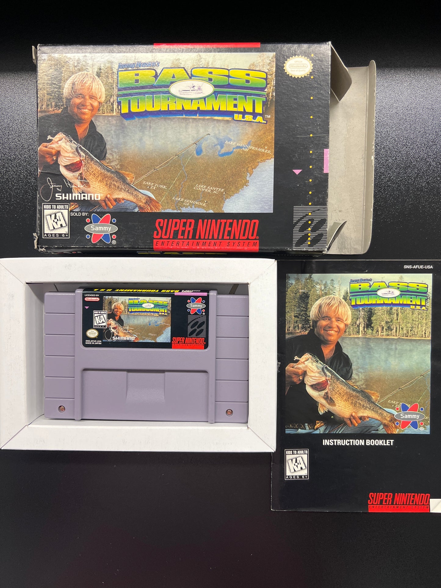 Jimmy Hustons Bass Tournament SNES in Box