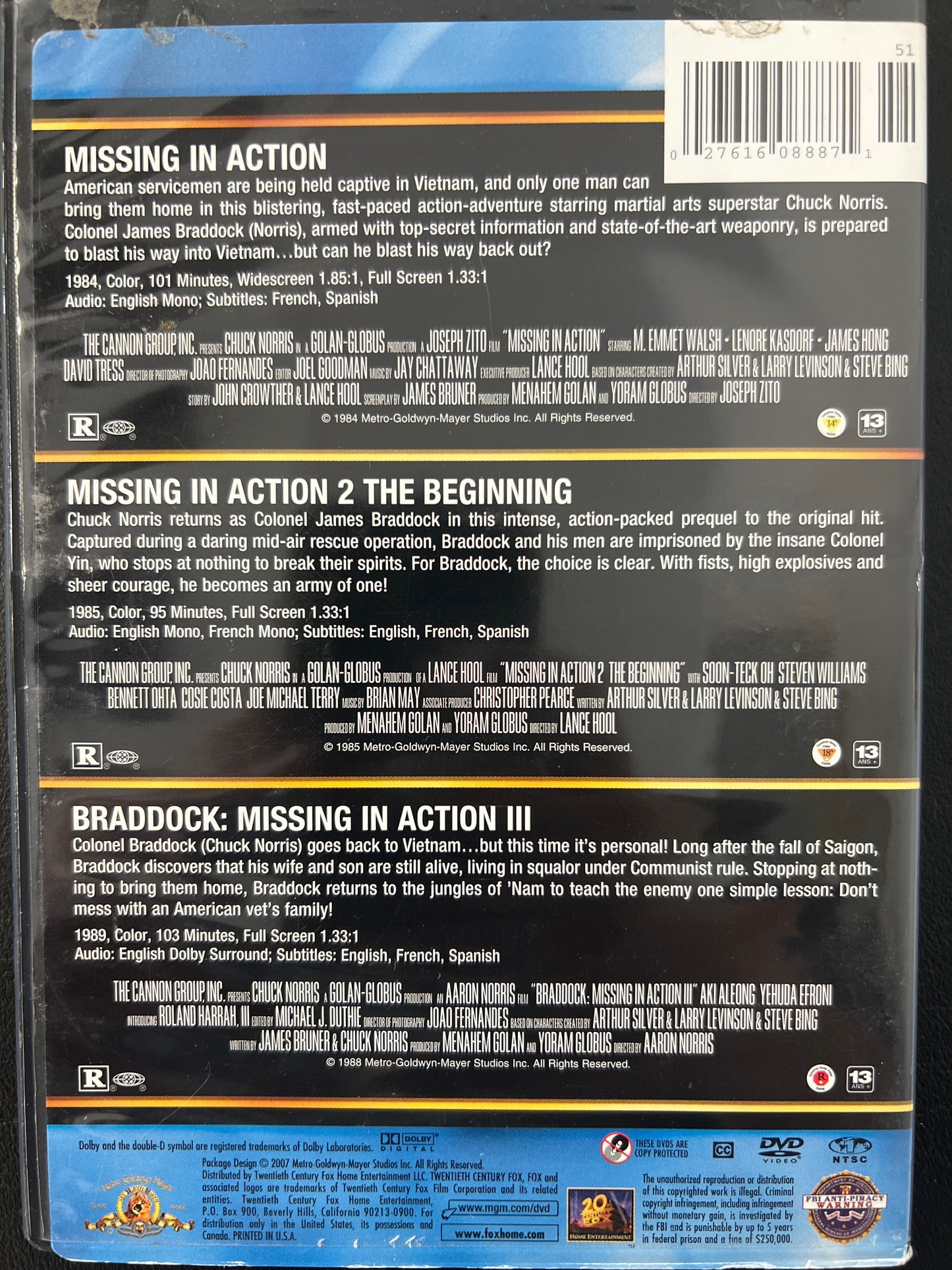 Missing In Action Triple Feature DVD