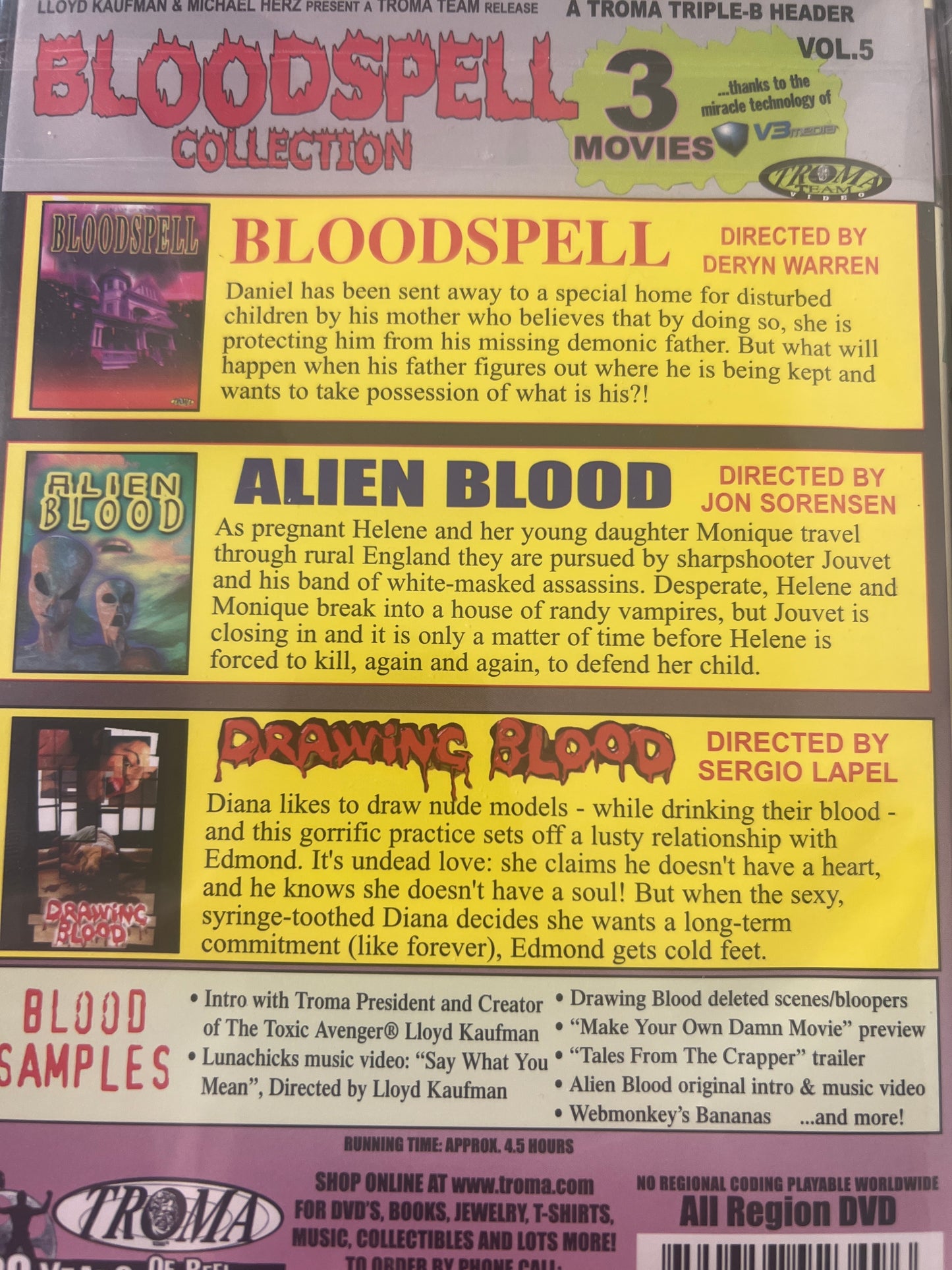 A Troma Triple B Header Bloodspell Collection Vol 5 DVD