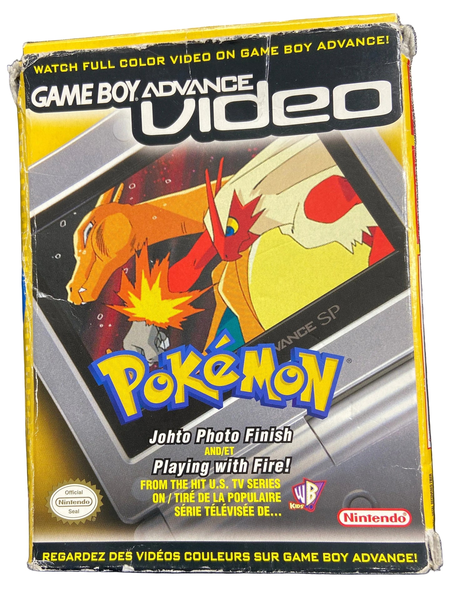 Gameboy Advance Video Pokemon Johto Photo Finish and Playing with Fire! In Box GBA