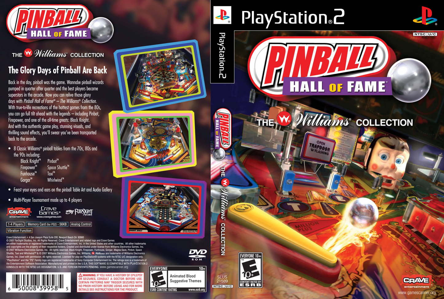 Pinball Hall Of Fame Williams Collection PS2