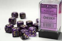 Chessex 16mm Vortex 12 Count D6 Dice Block - Pick Your Color