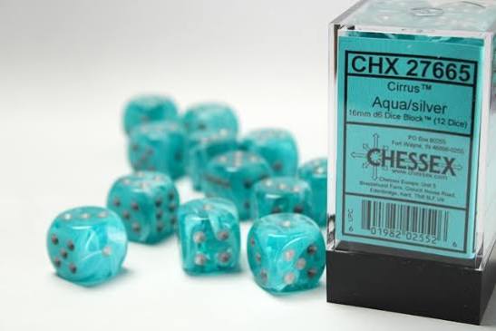 Chessex 16mm Random 12 Count D6 Dice Block - Pick Your Color