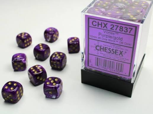Chessex 12mm Nebula 36 Count D6 Block Pick Your Color