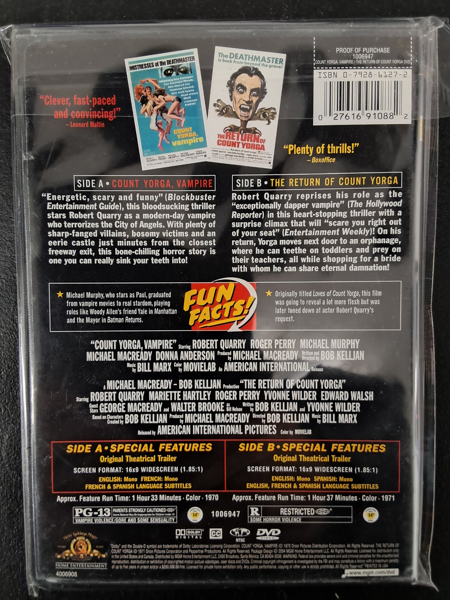 Midnite Movies Double Feature Count Yorga Vampire/The Return of Count Vorga