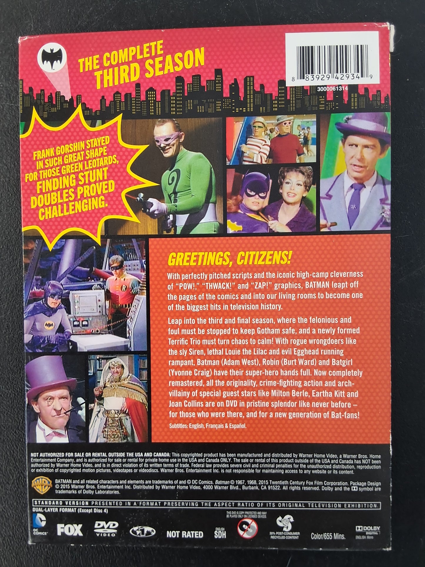 Batman The Television Series Season 3 DVD