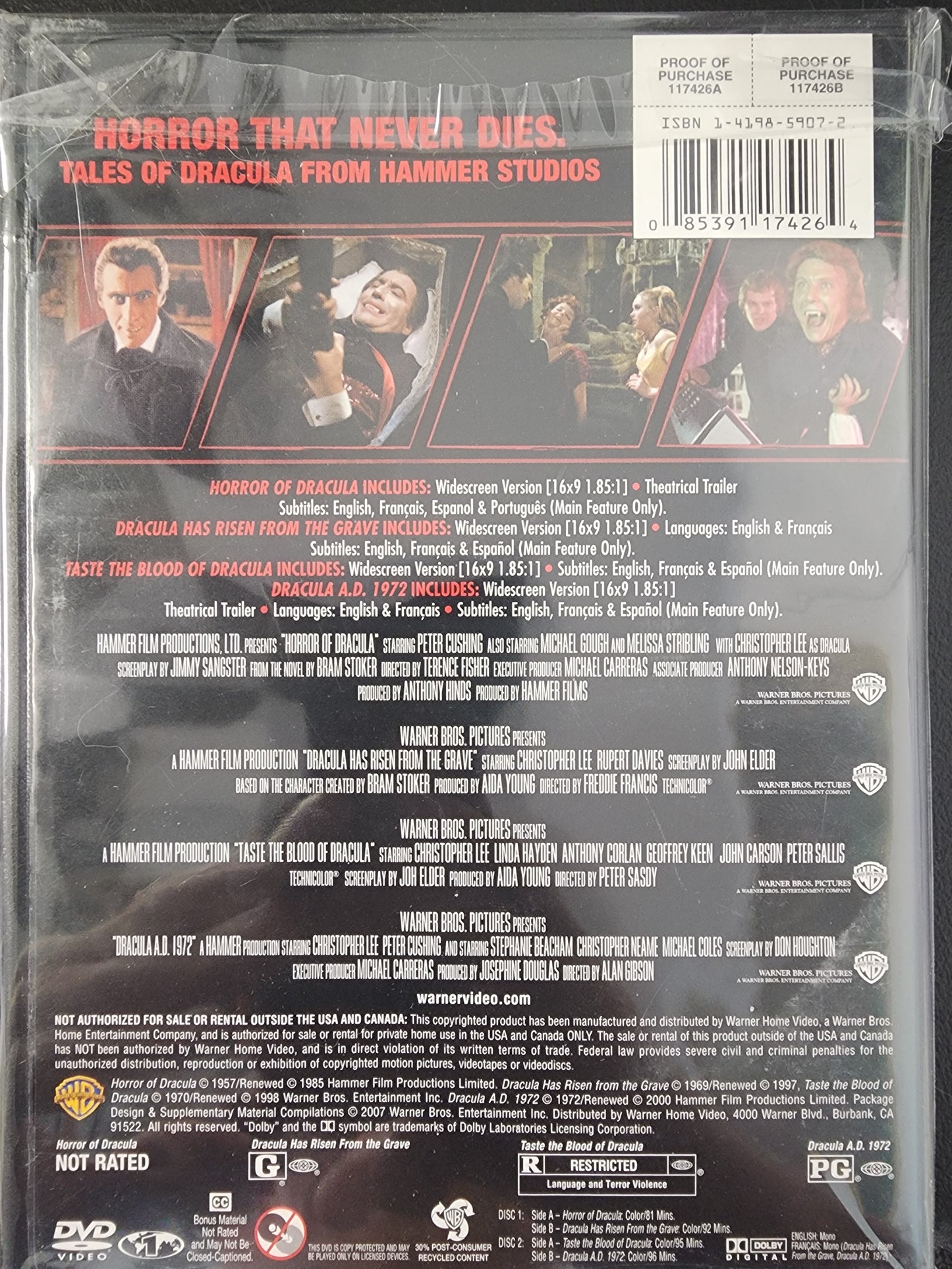 4 Film Favorites Draculas DVD