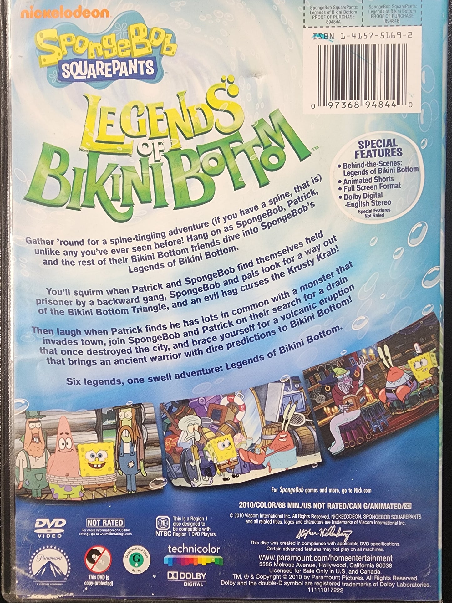 Spongebob Squarepants Legends of Bikini Bottom DVD