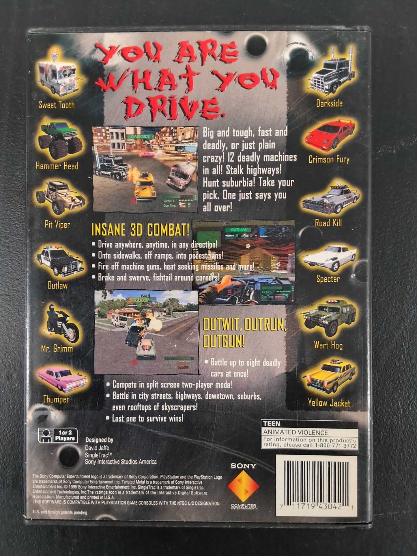 Twisted Metal PS1 Long Box