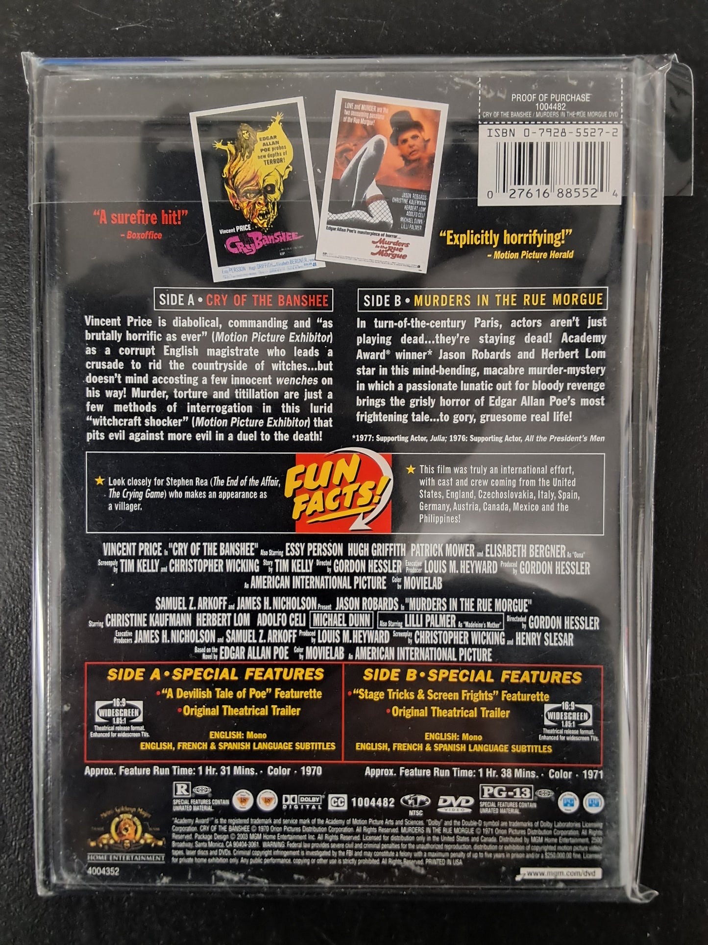 Midnite Movies Double Feature Cry of the Banshee/Murders in the Ave Morgue