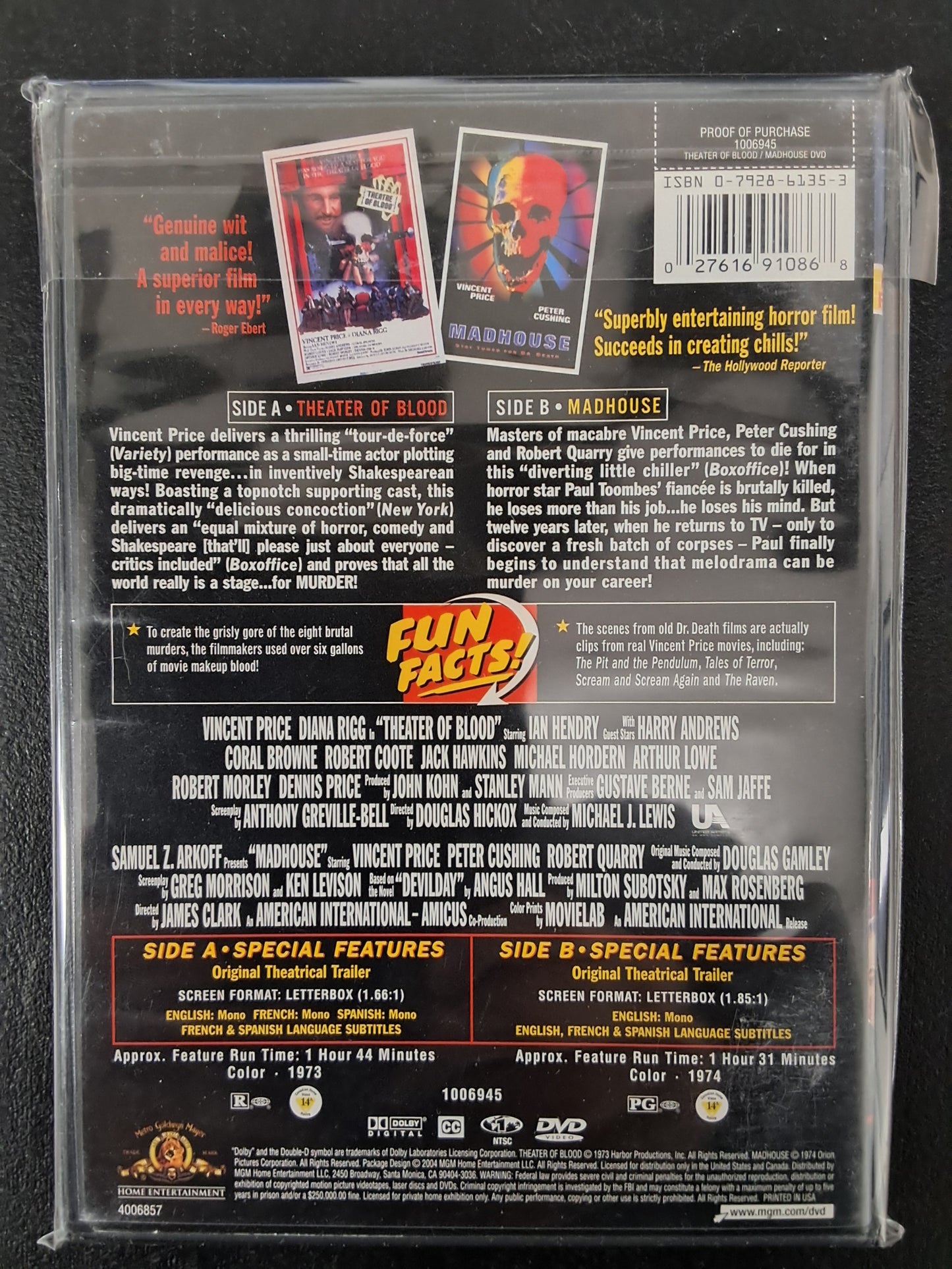 Midnite Movies Double Feature Theater of Blood/Madhouse