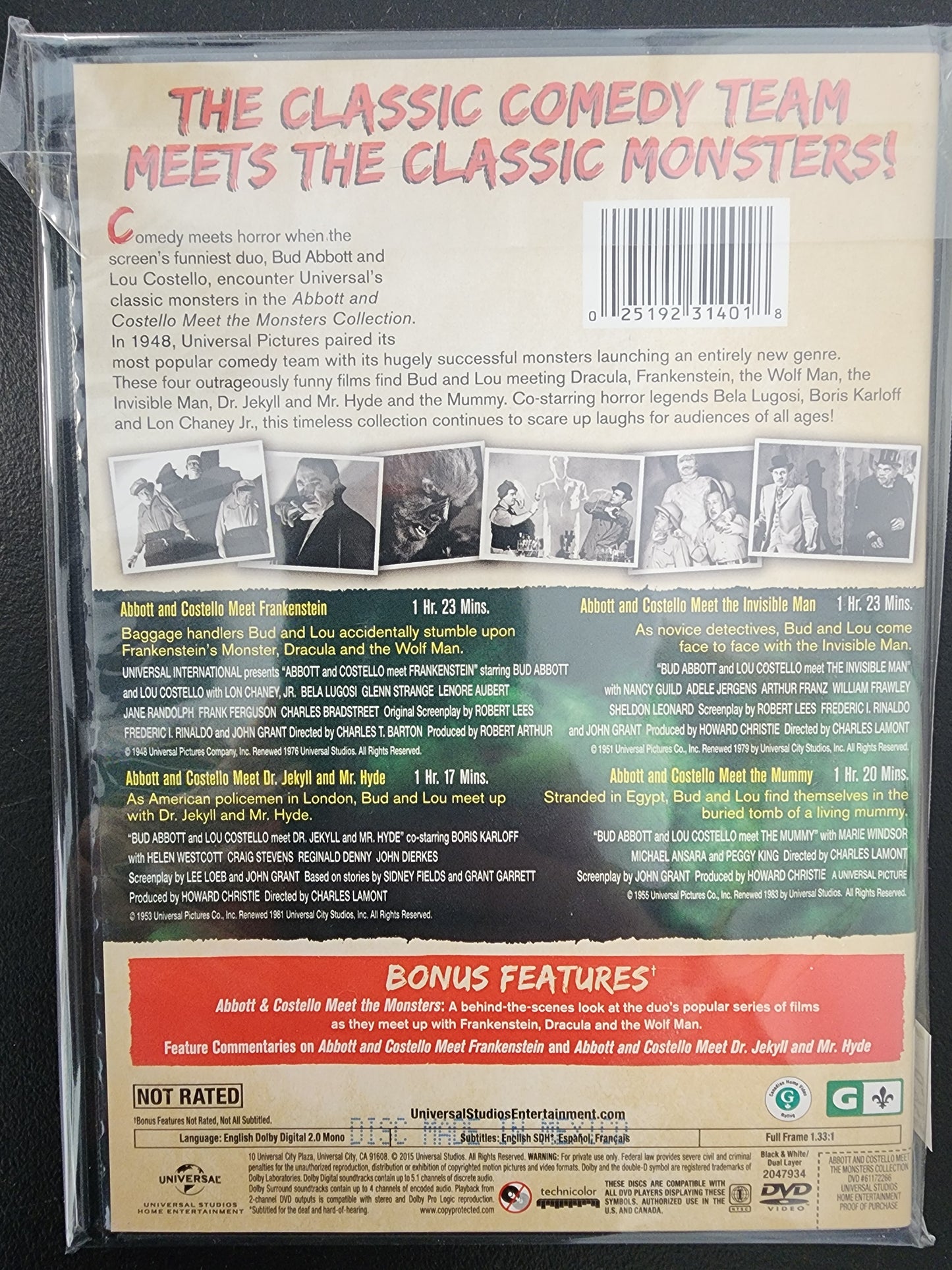 Abbott & Costello Meet the Monsters Collection DVD