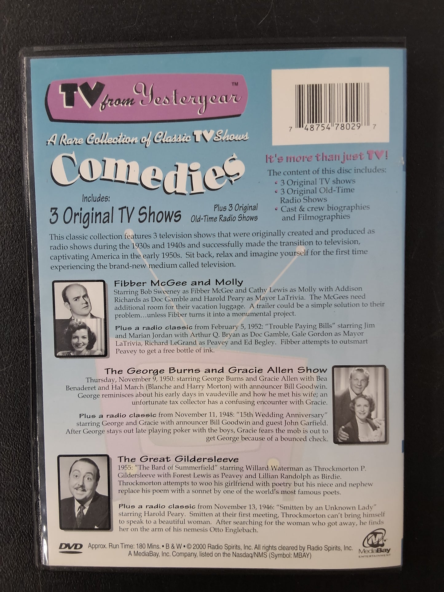TV From Yesteryear Comedies 3 TV Shows and 3 Old-Time Radio Shows Blue DVD