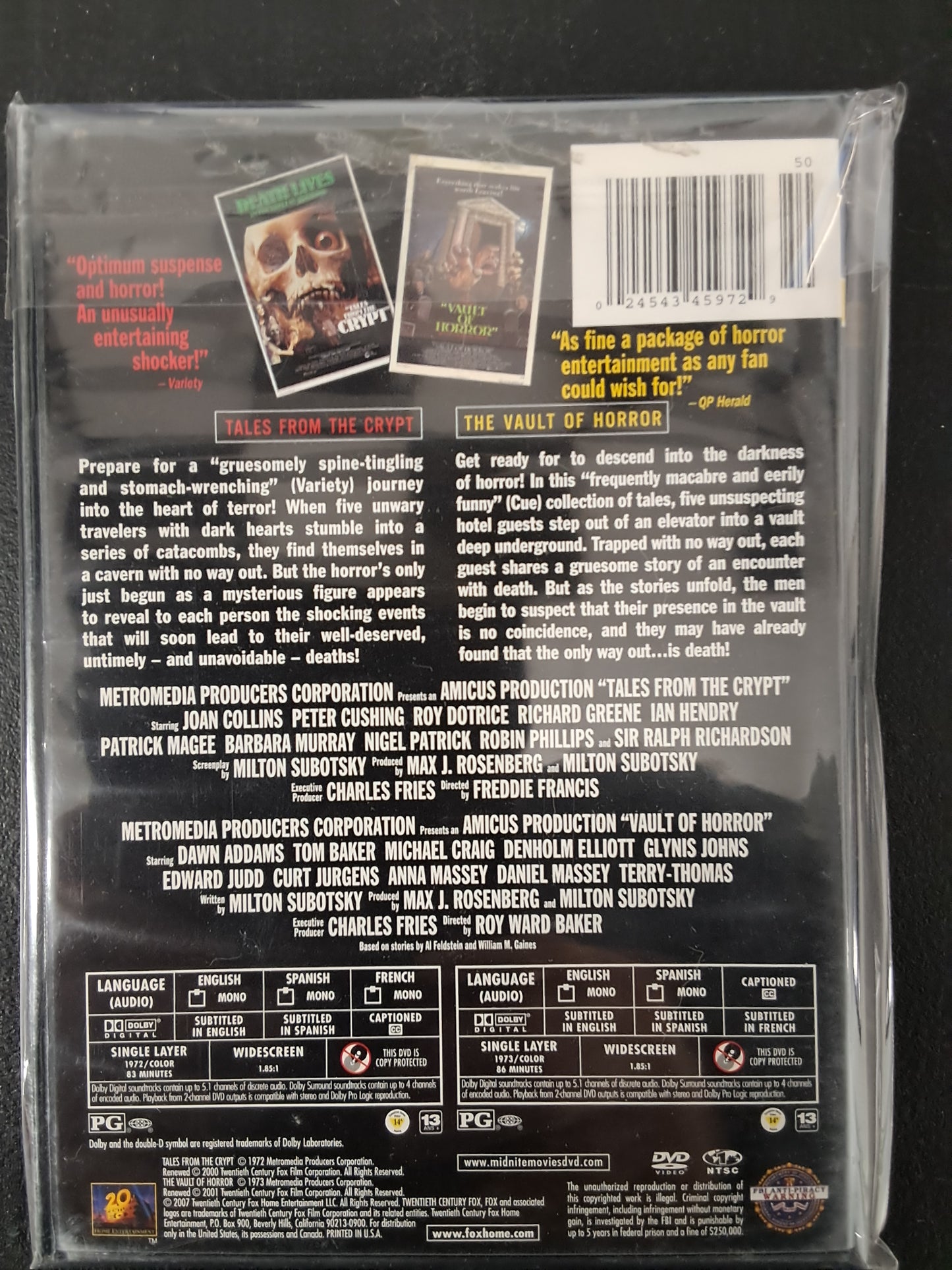 Midnite Movies Double Feature Tales From the Crypt/Vault of Horror