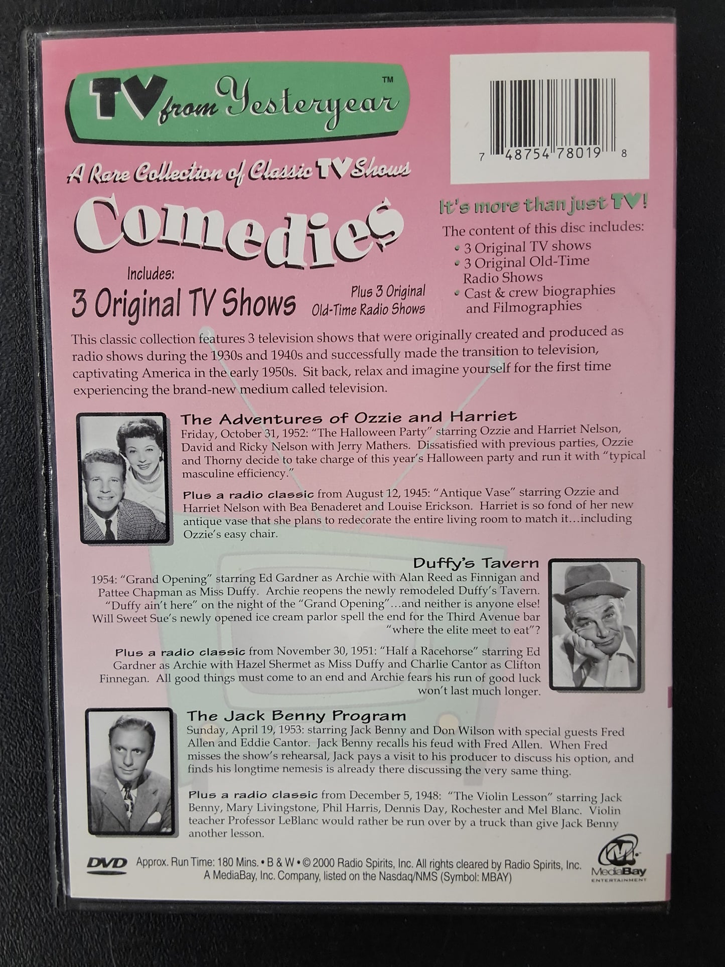TV From Yesteryear Comedies 3 TV Shows and 3 Old-Time Radio Shows Pink DVD
