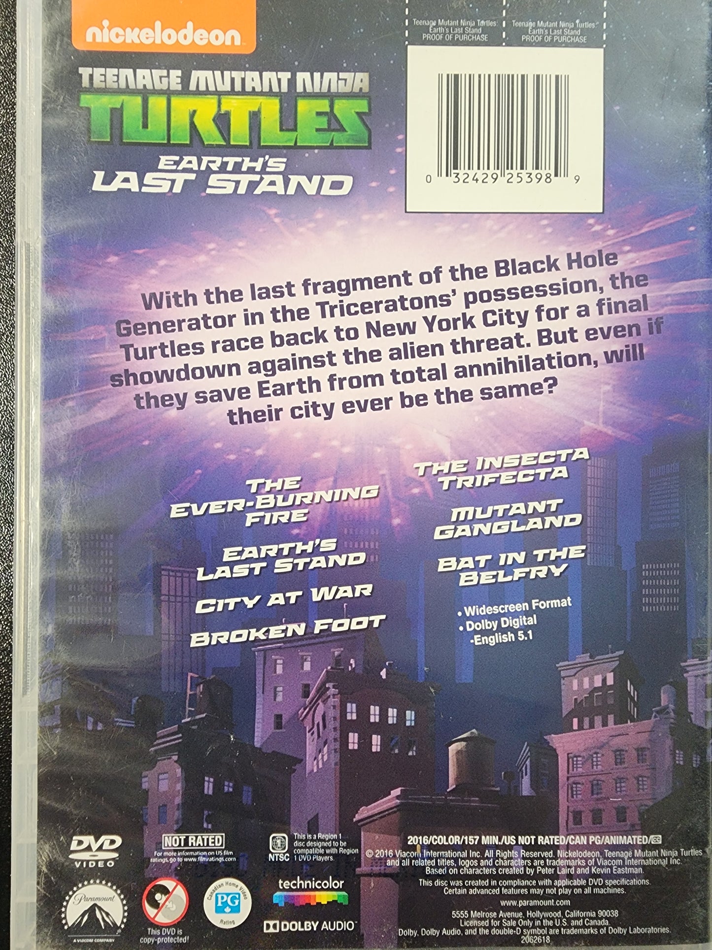 Teenage Mutant Ninja Turtles Earth's Last Stand DVD
