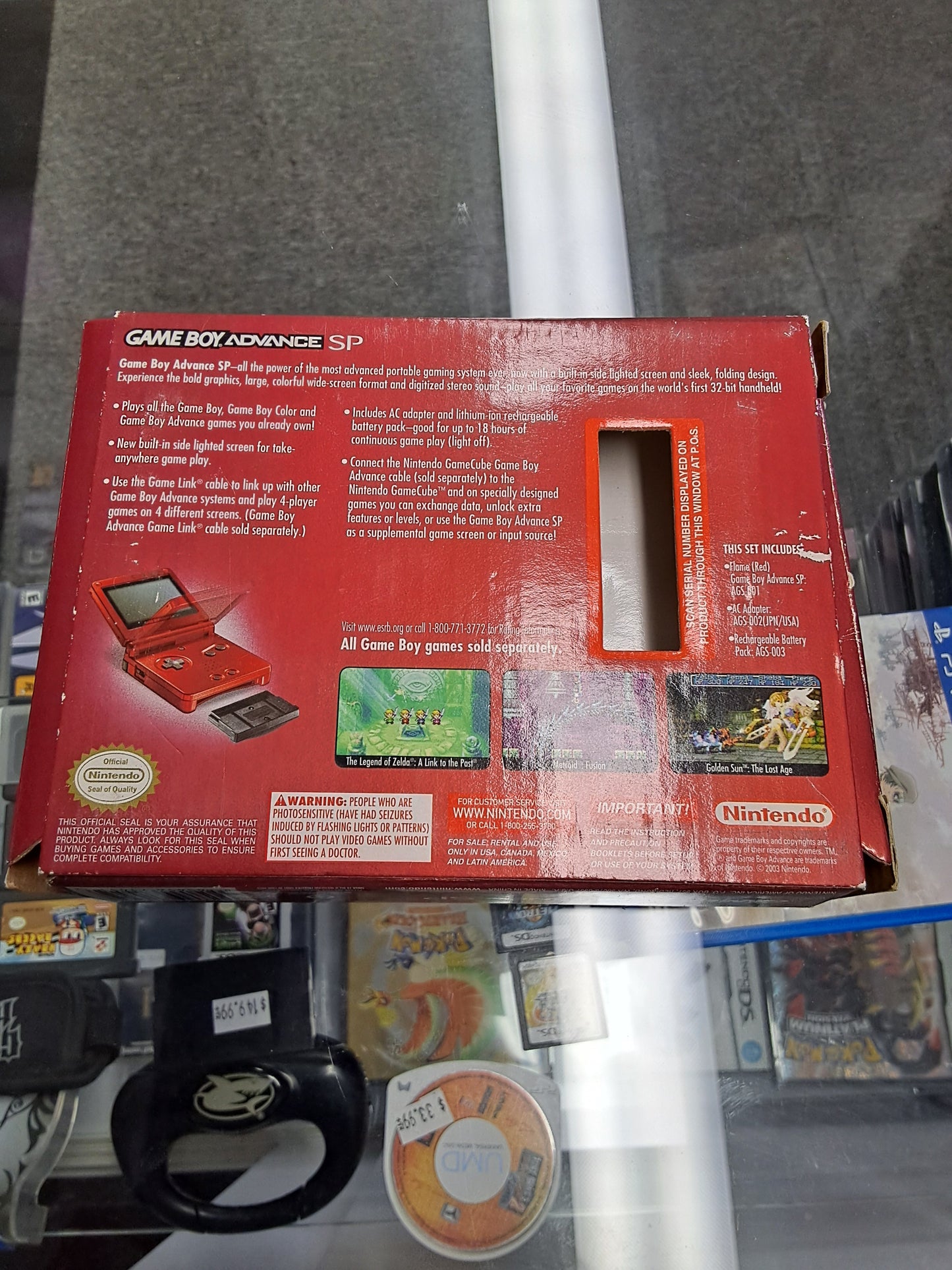 Red Gameboy Advance SP In Box