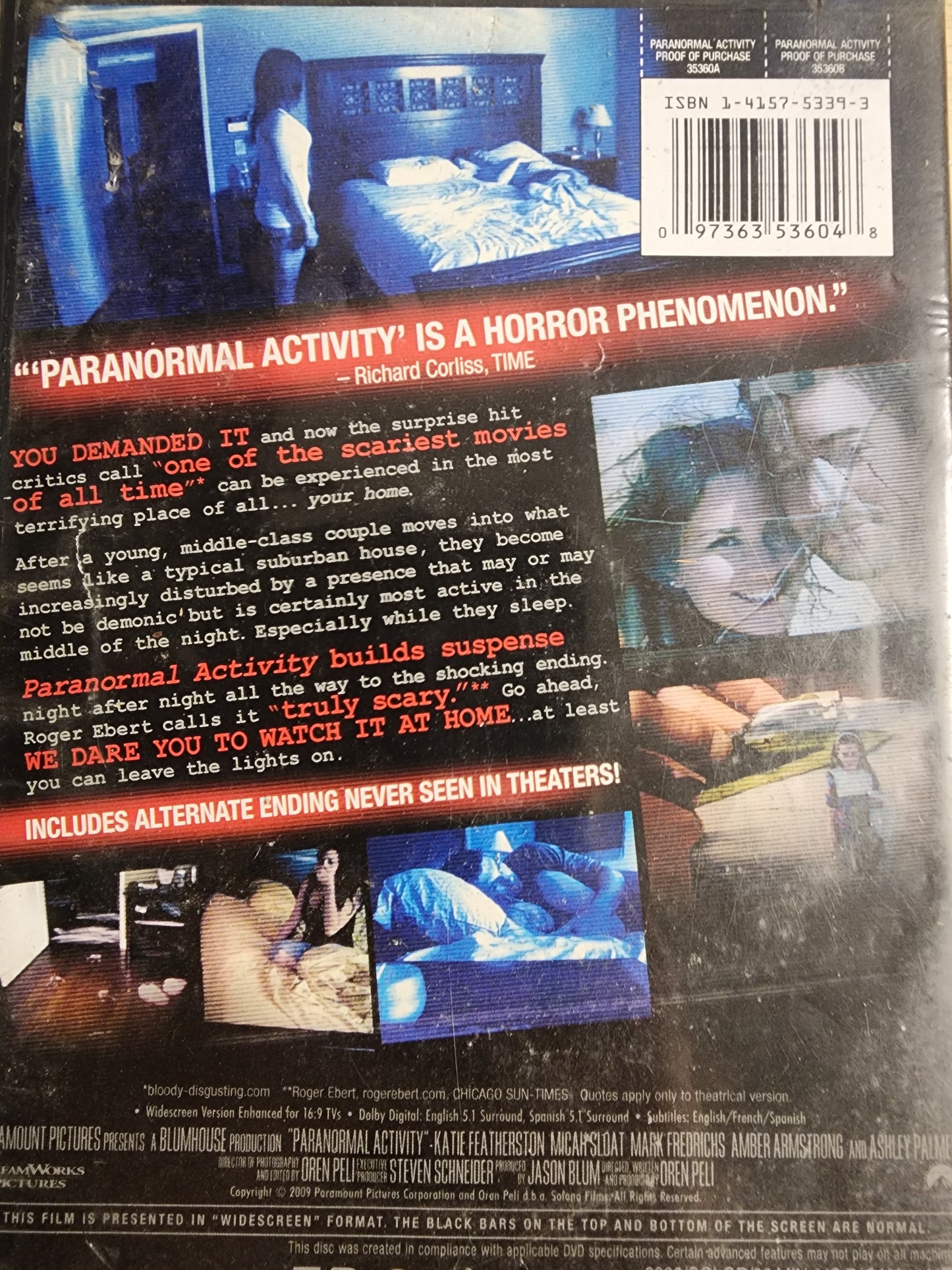Paranormal Activity DVD