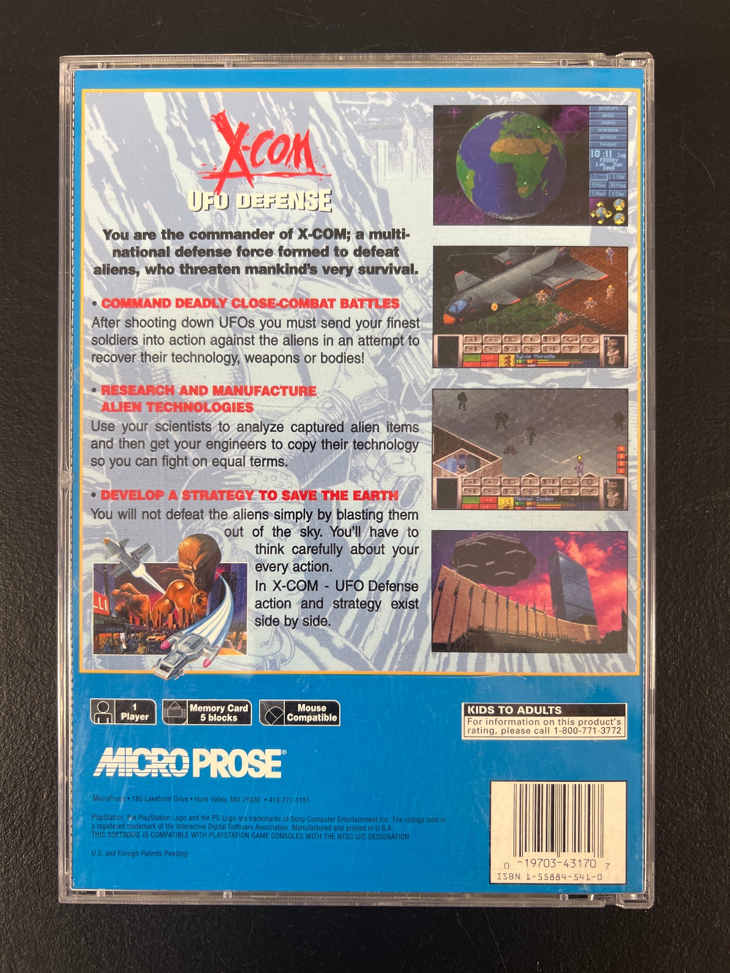 X-Com UFO Defense PS1 Long Box