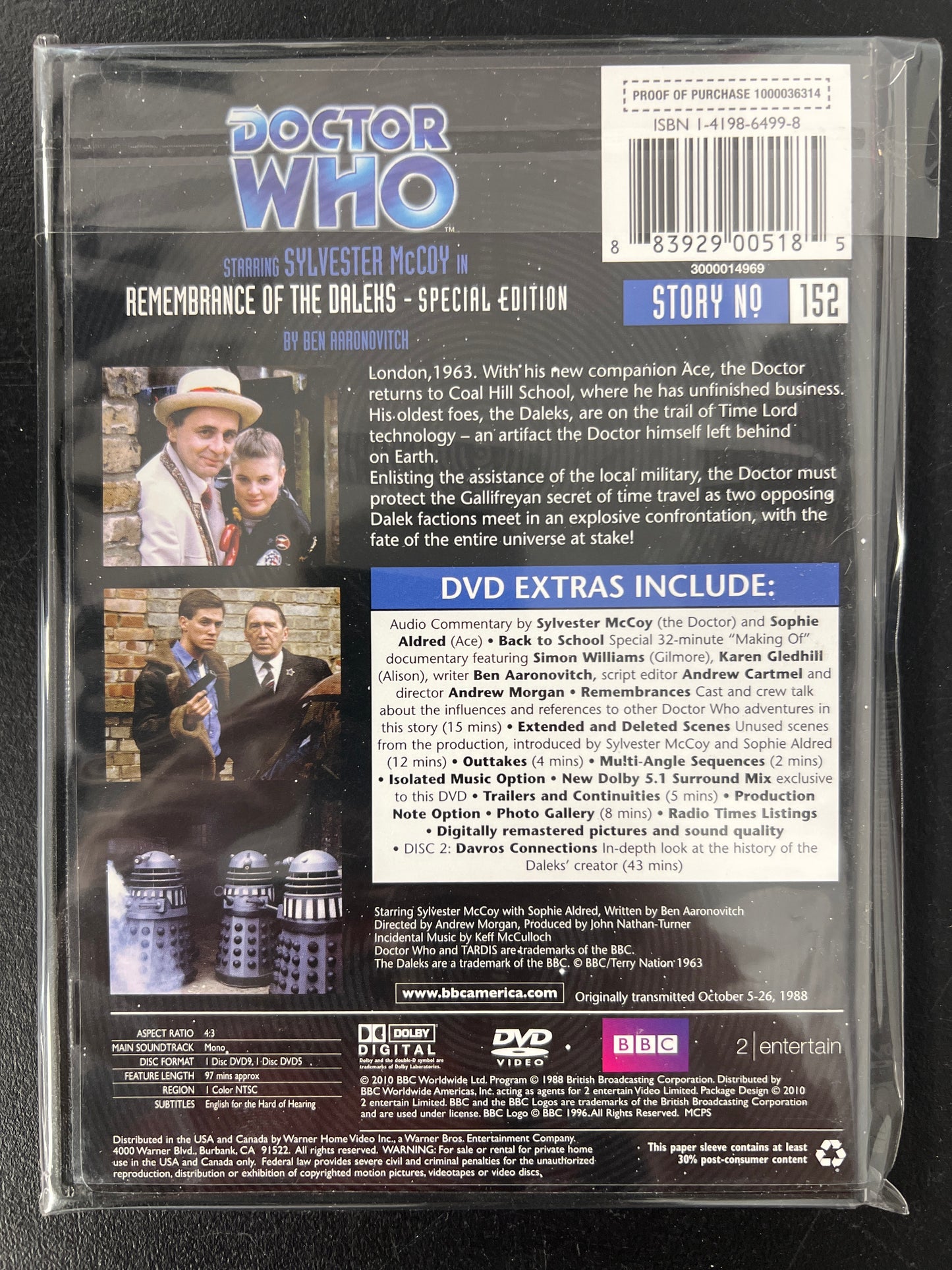 Doctor Who Remembrance of the Daleks Special Edition DVD