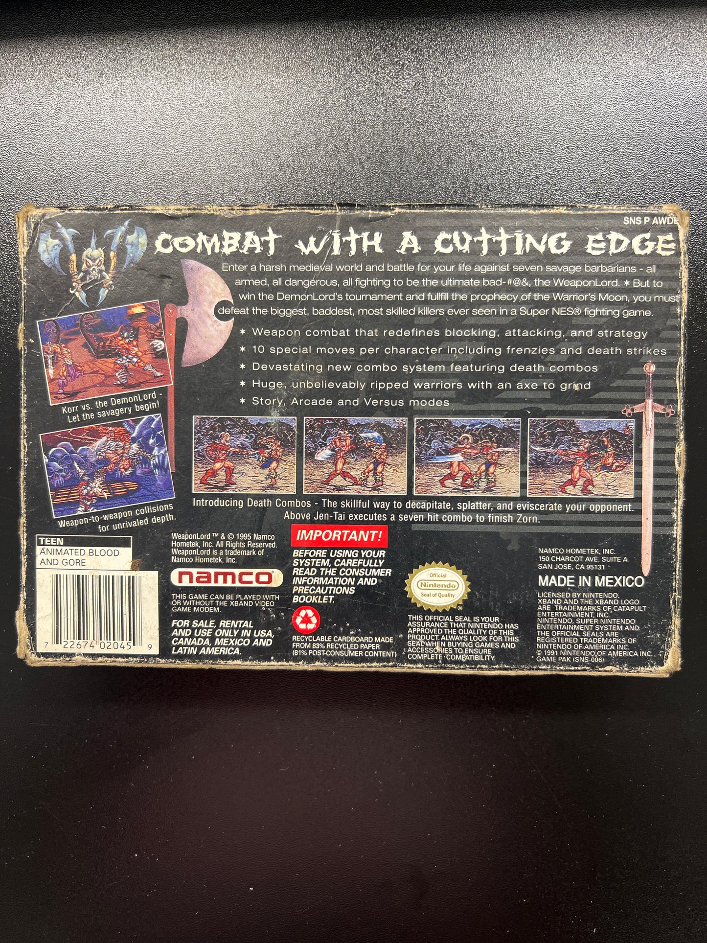 Weapon Lord SNES in Box