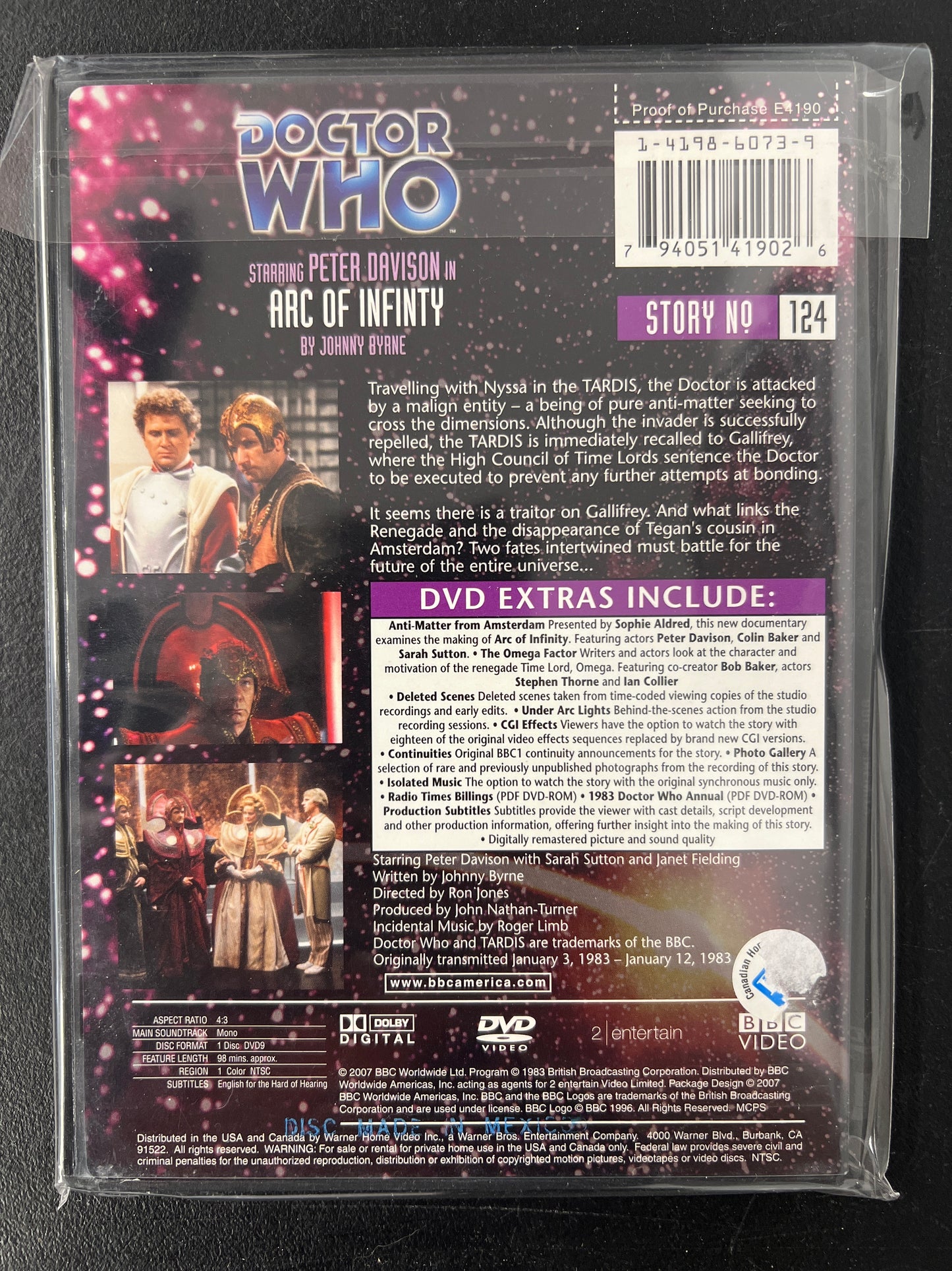Doctor Who Arc of Infinity DVD