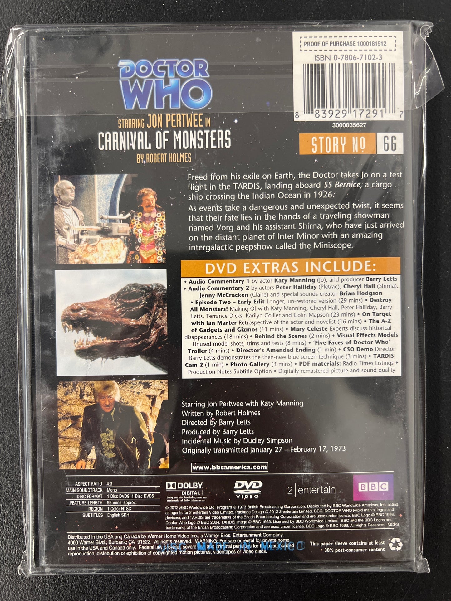 Doctor Who Carnival of Monsters Special Edition DVD