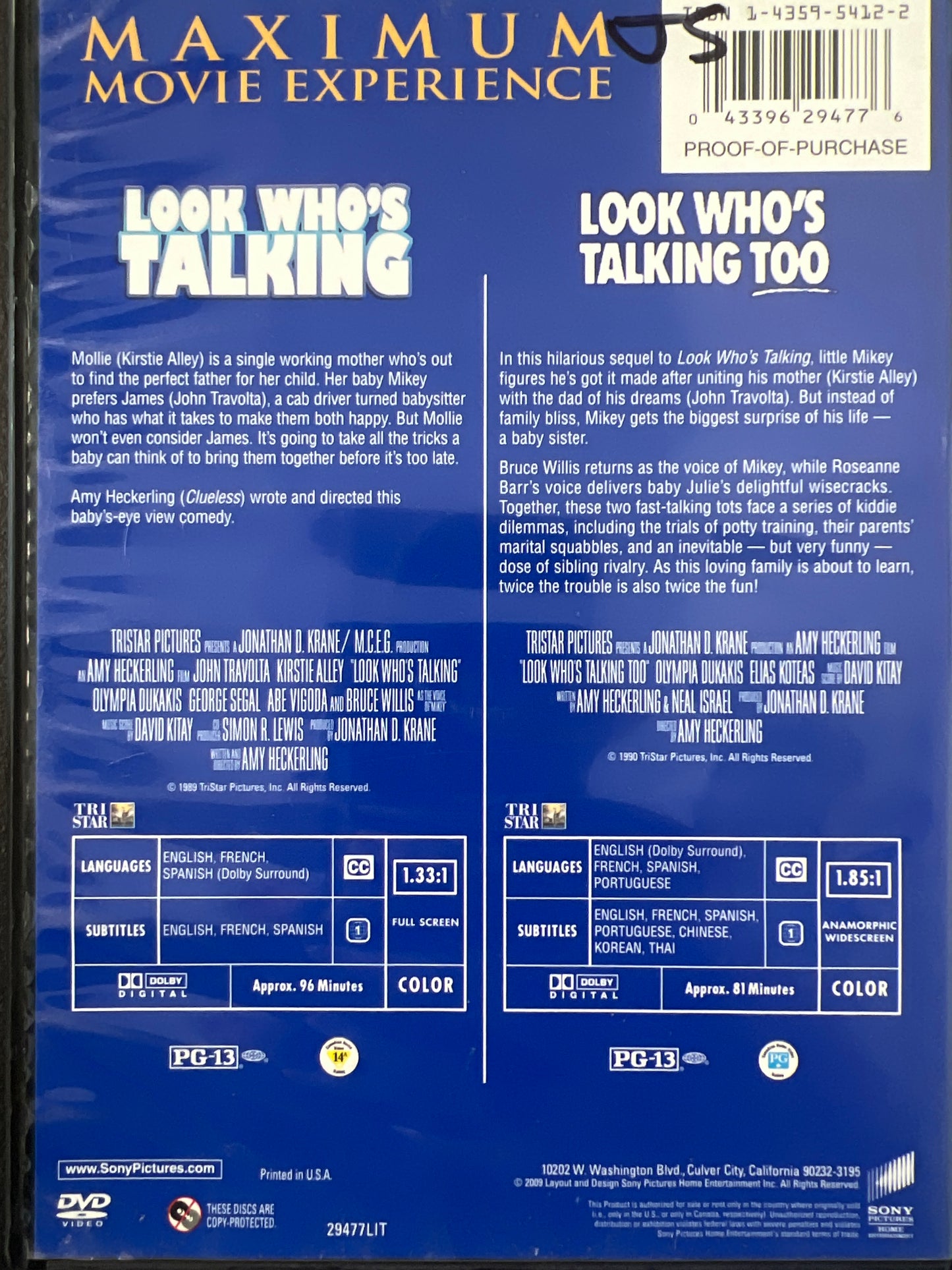 Look Who's Talking/Look Who's Talking Too DVD