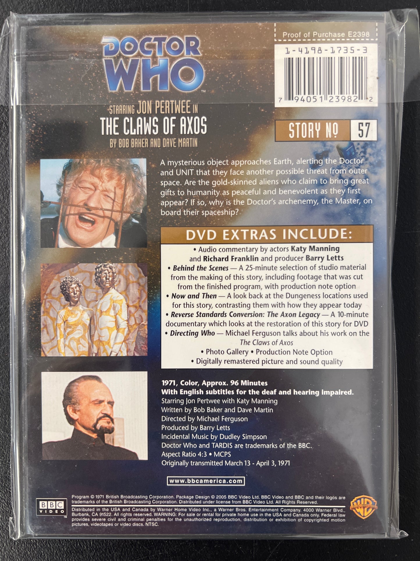 Doctor Who The Claws of Axos DVD