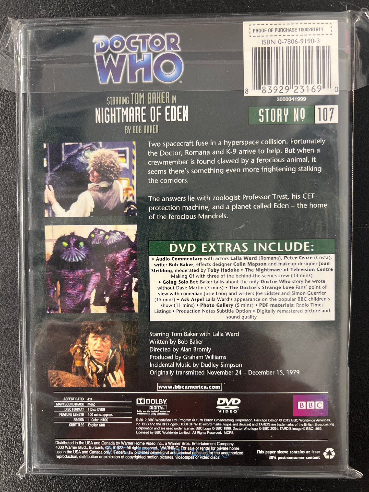 Doctor Who Nightmare of Eden DVD