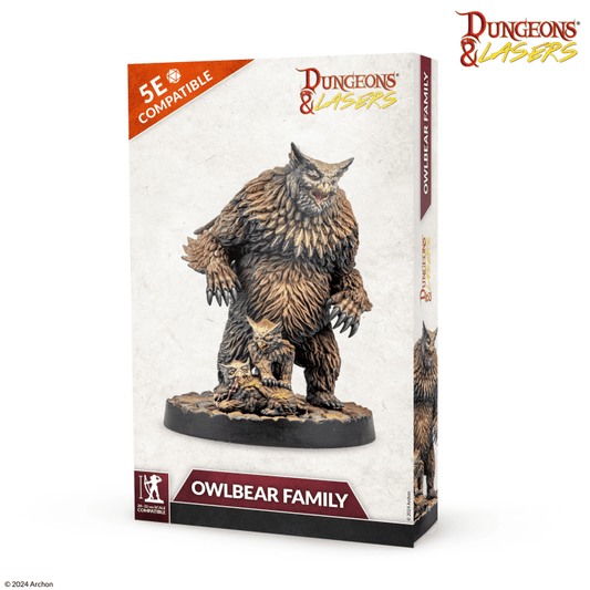 Owlbear Family Dungeons and Lasers 5e Compatible Miniature