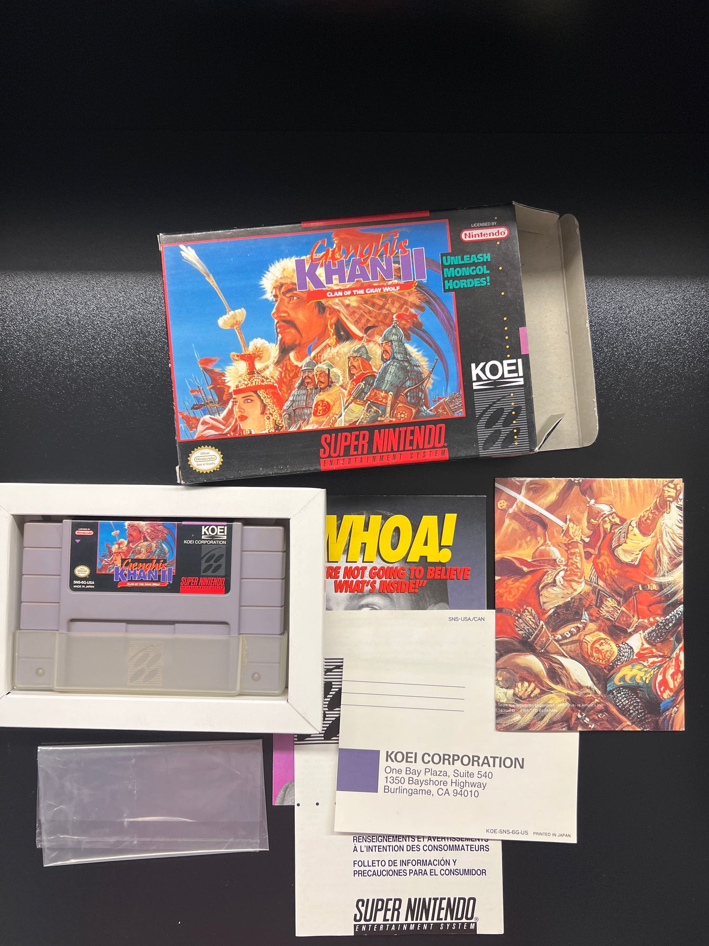 Genghis Khan 2 Clan of the Grey Wolf SNES in Box