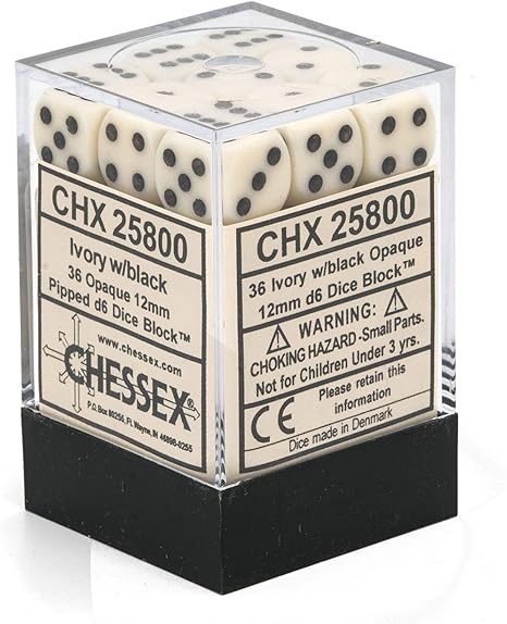 Chessex 16mm D6 Dice Block - Pick Your Color