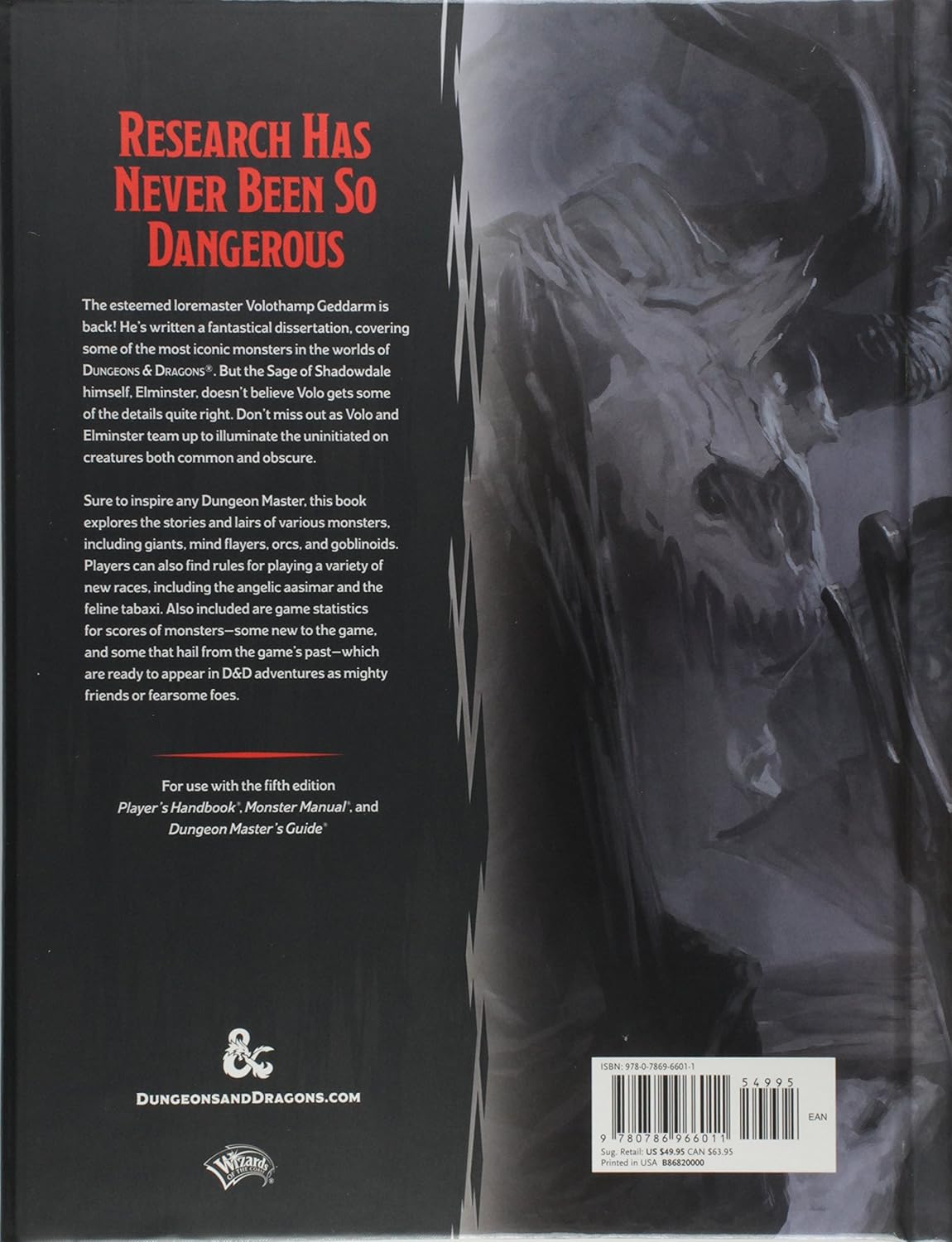D&D Volo's Guide to Monsters Book