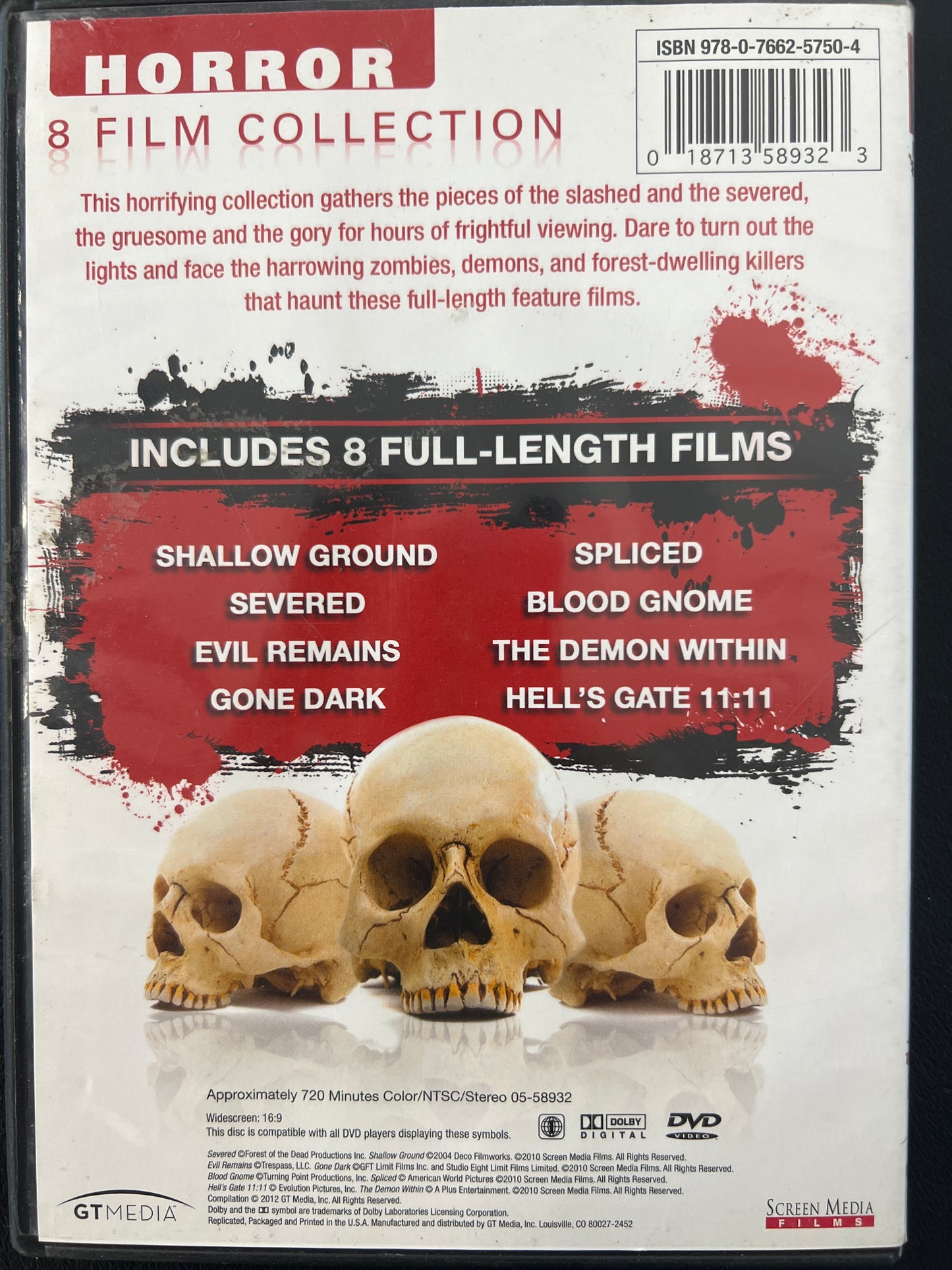 Horror 8 Film Collection DVD