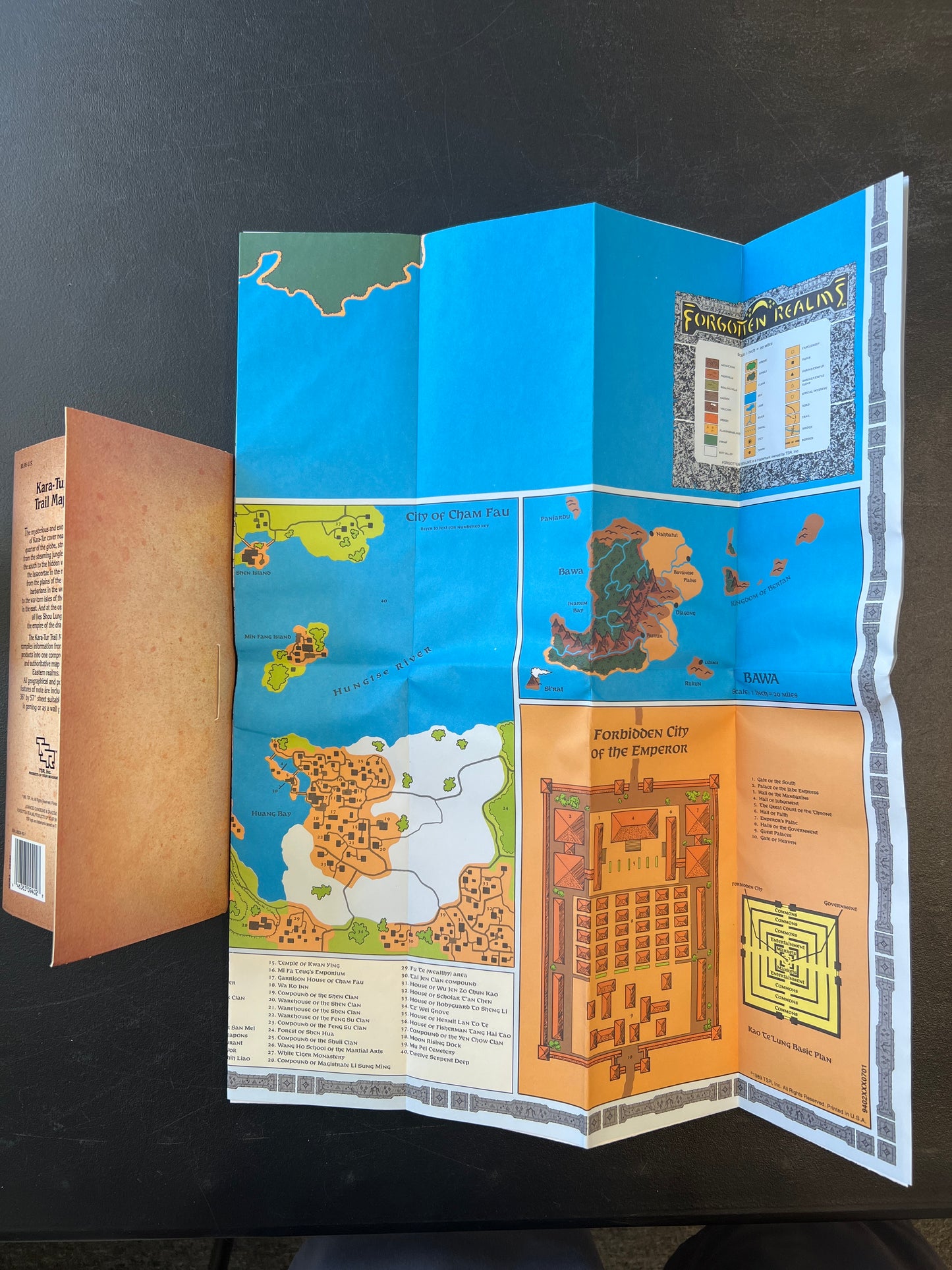 Advanced Dungeons & Dragons 2nd Edition Forgotten Realms Kara-Tur Trail Map